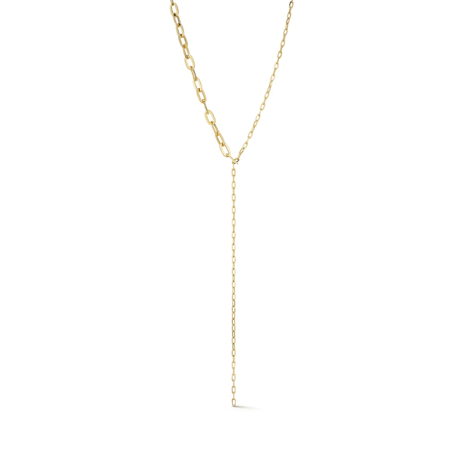 Graduated Chain Link Lariat Necklace sold by EF Collection