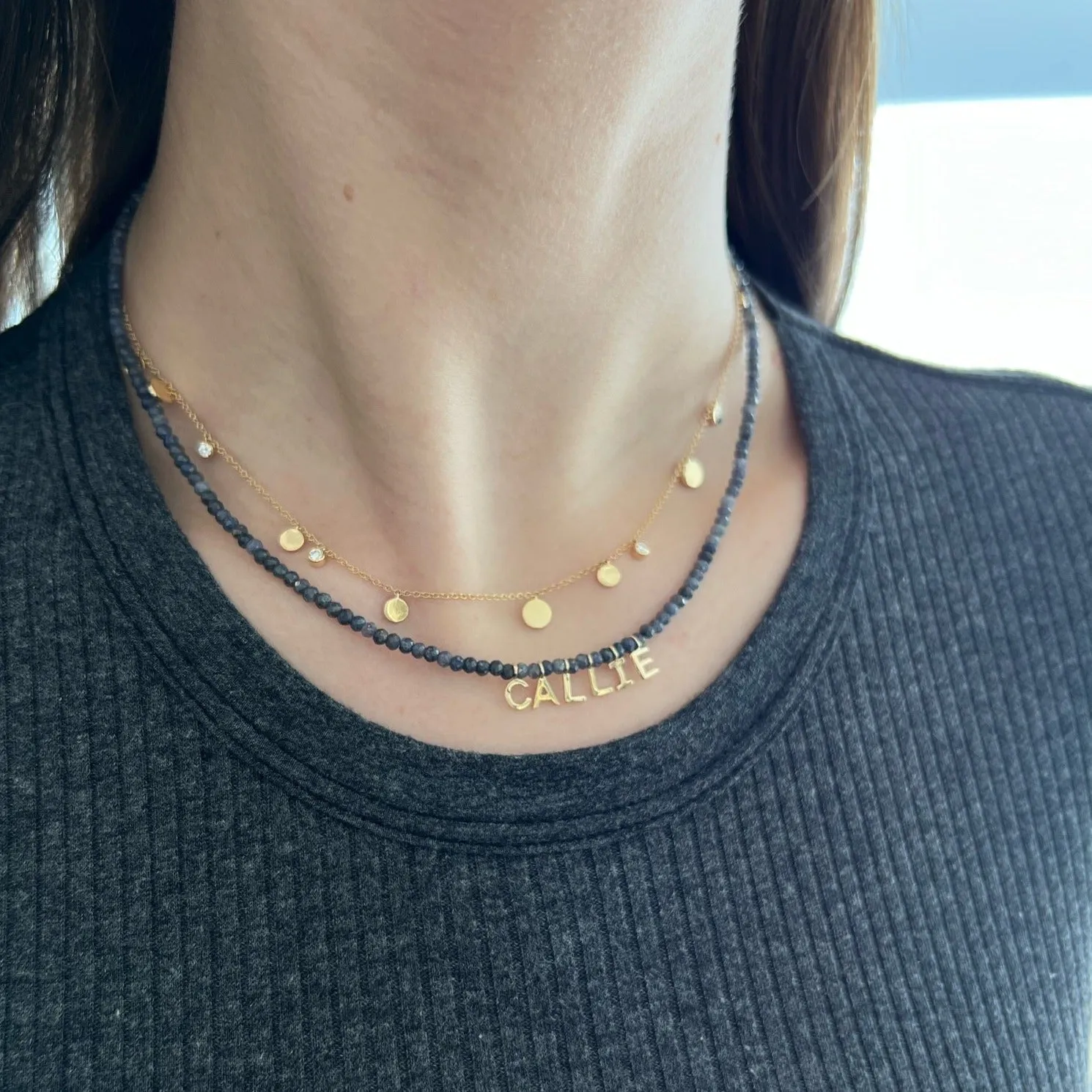 Gold Name Birthstone Necklace sold by EF Collection product image thumbnail 3