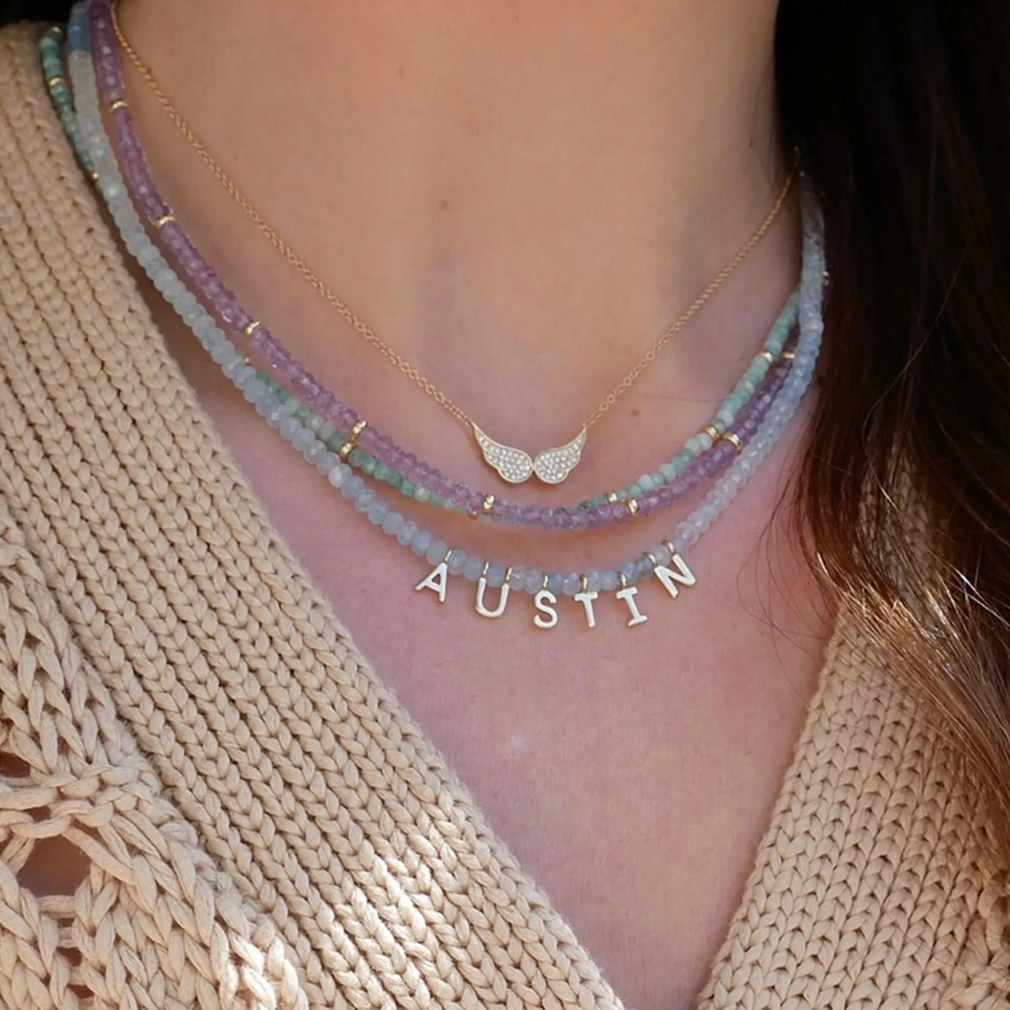 Gold Name Birthstone Necklace sold by EF Collection product image thumbnail 2