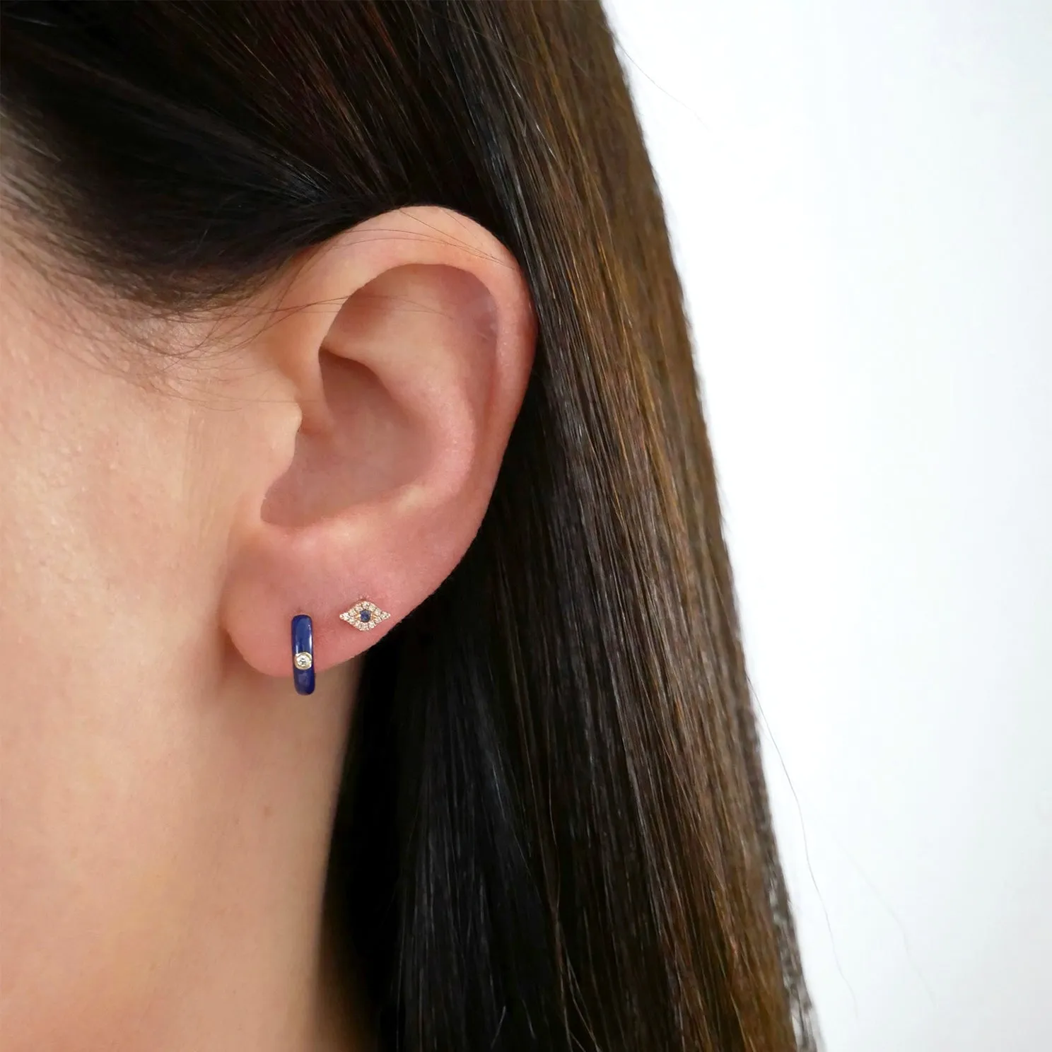 Diamond Mini Evil Eye Stud Earring sold by EF Collection product image thumbnail 2