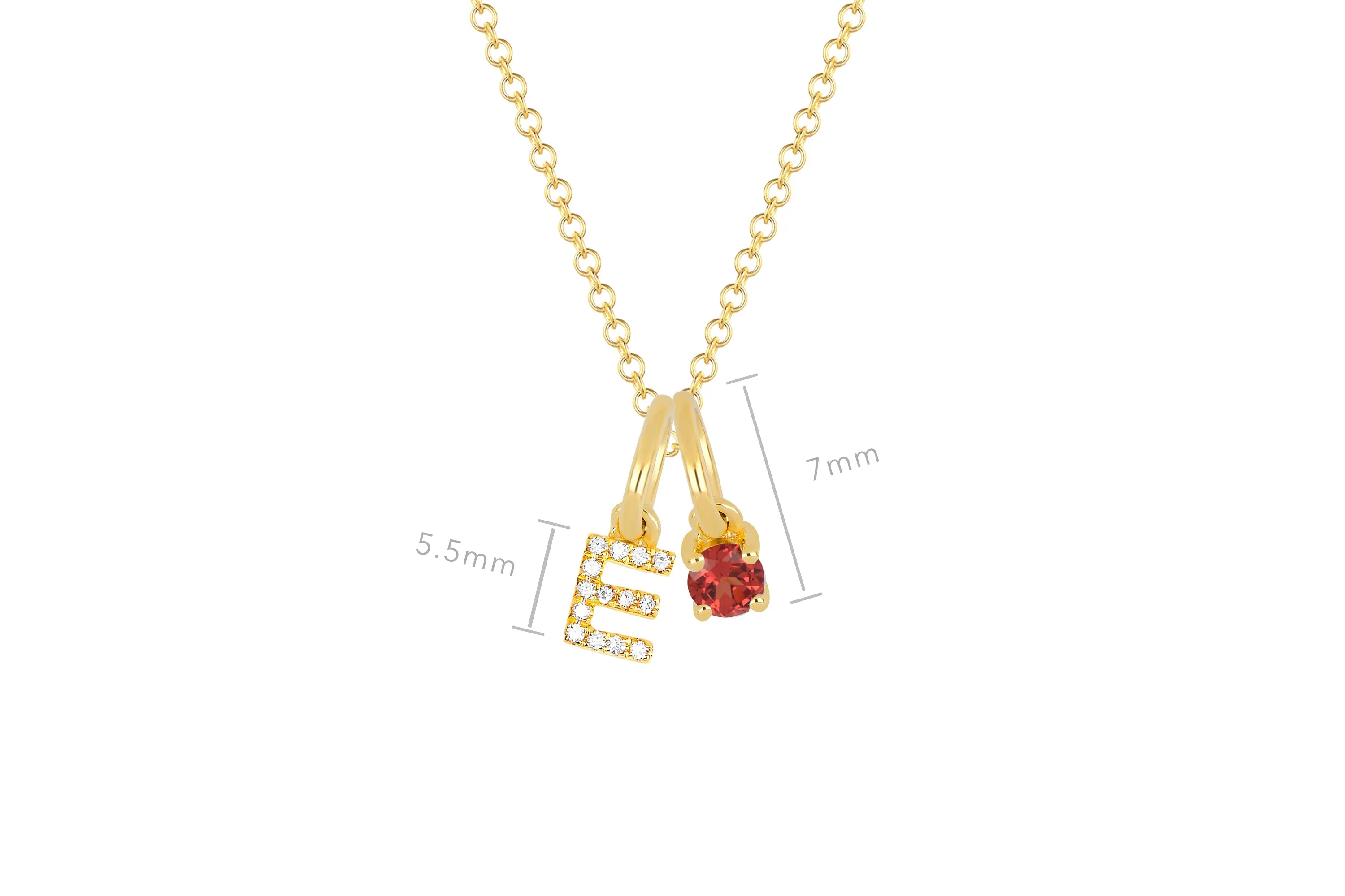 Garnet Birthstone Initial Charm Necklace sold by EF Collection product image thumbnail 3