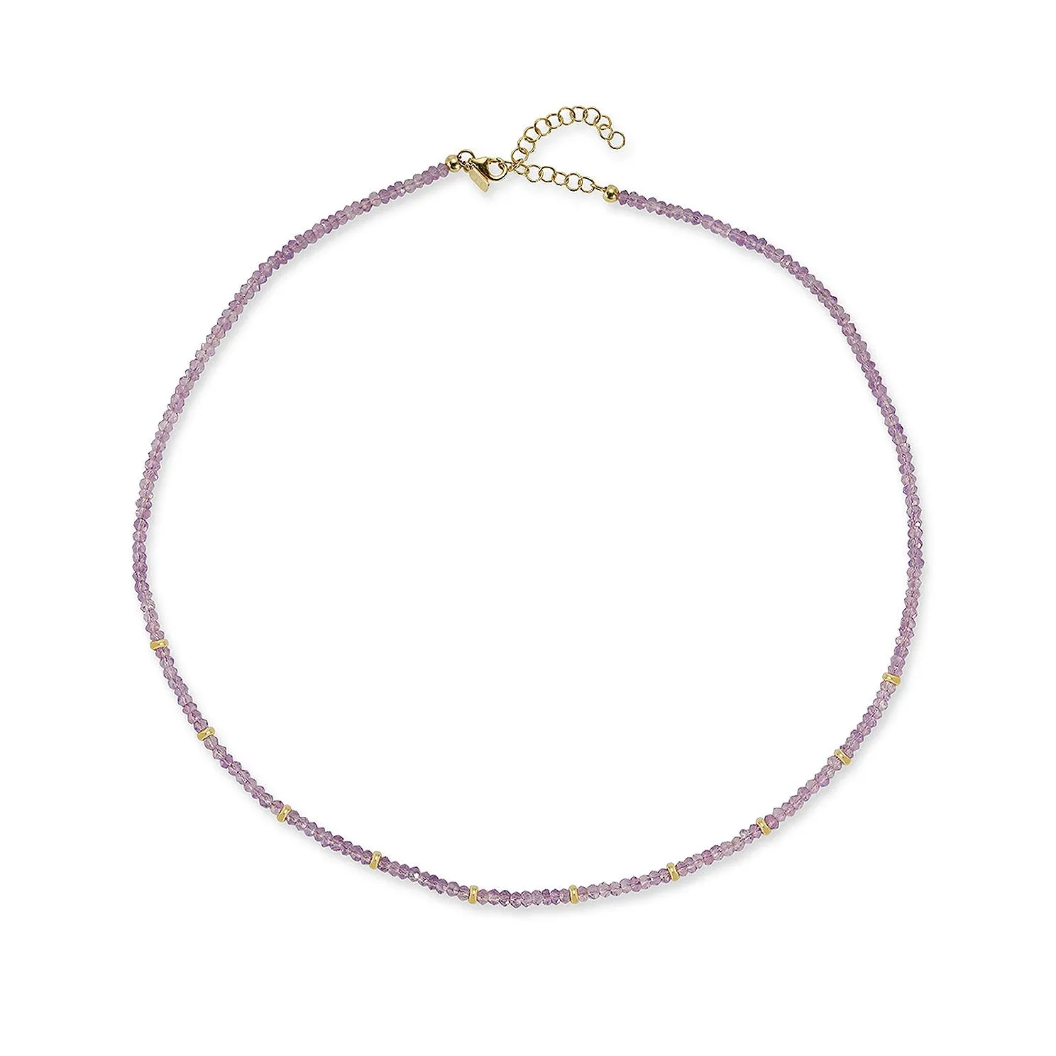 Birthstone Bead Necklace In Amethyst sold by EF Collection