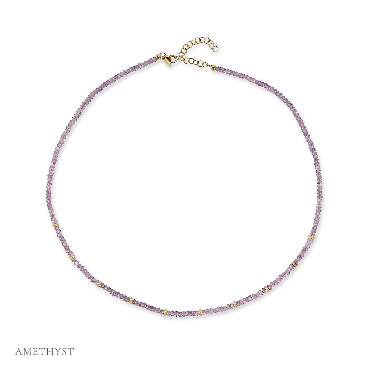Birthstone Bead Necklace In Amethyst sold by EF Collection product image thumbnail 3