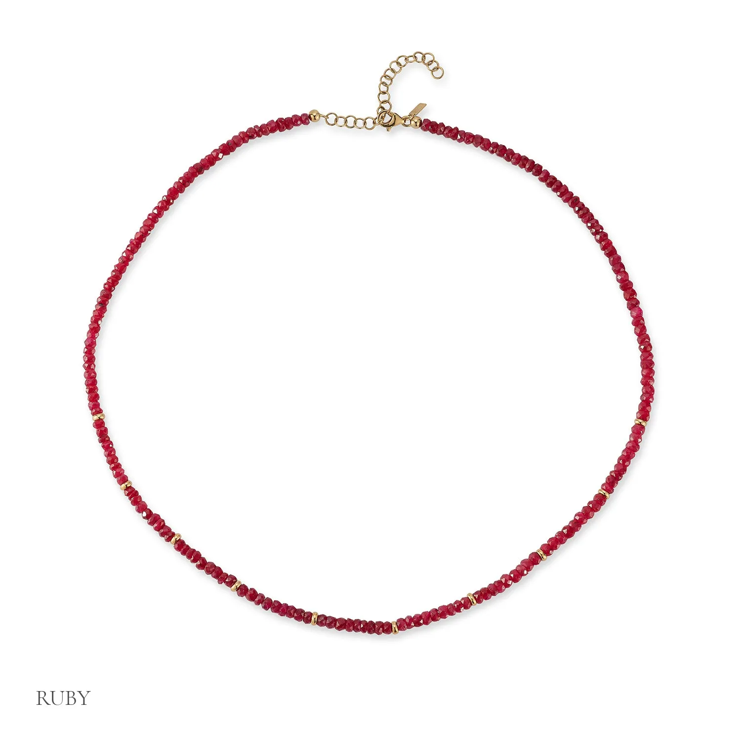 Birthstone Bead Necklace In Ruby sold by EF Collection product image thumbnail 3