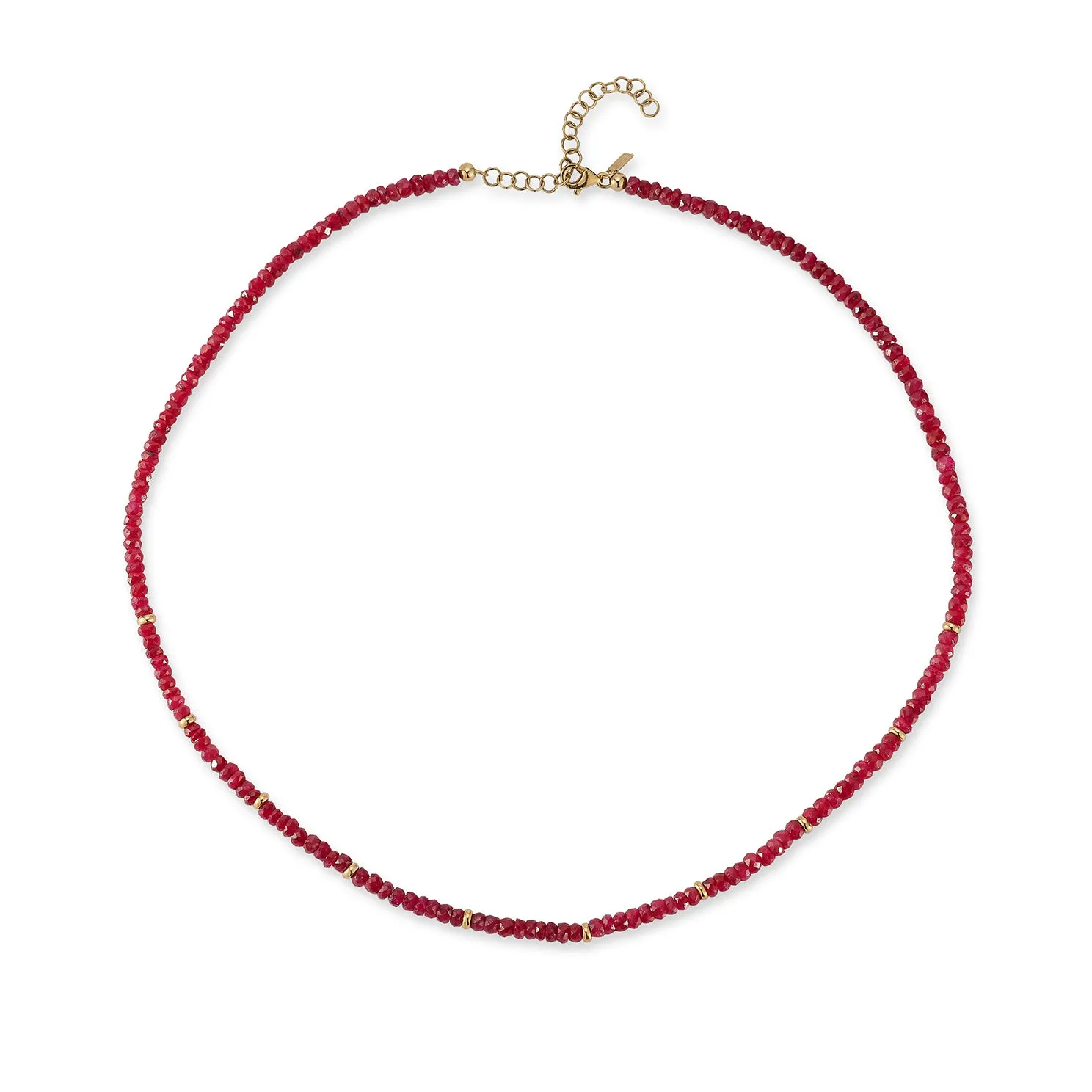 Birthstone Bead Necklace In Ruby sold by EF Collection