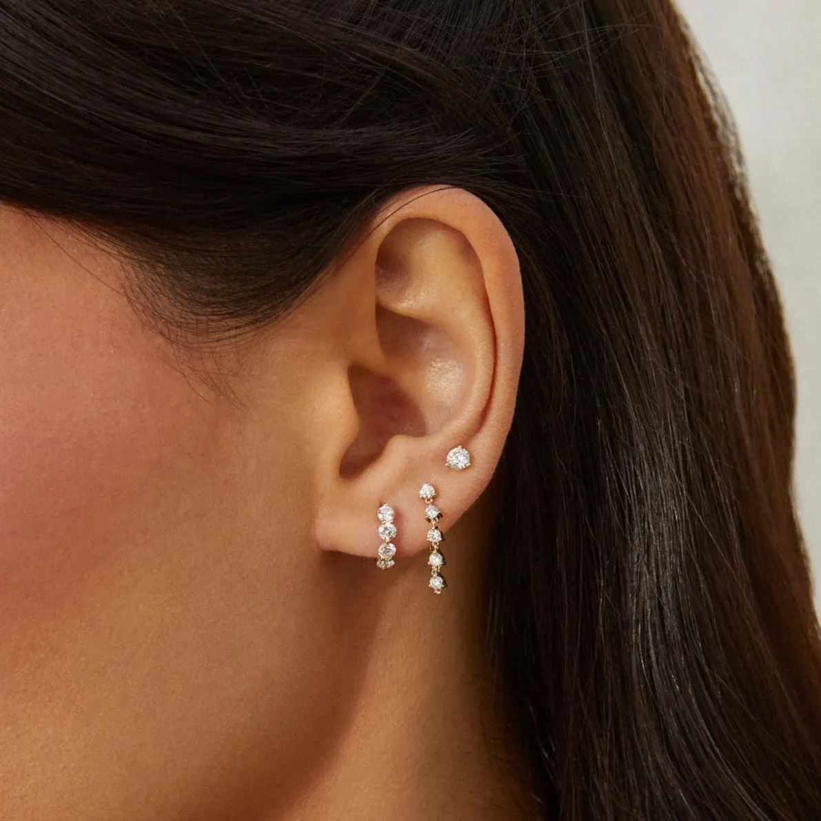 Multi Diamond Chain Stud Earring sold by EF Collection product image thumbnail 5