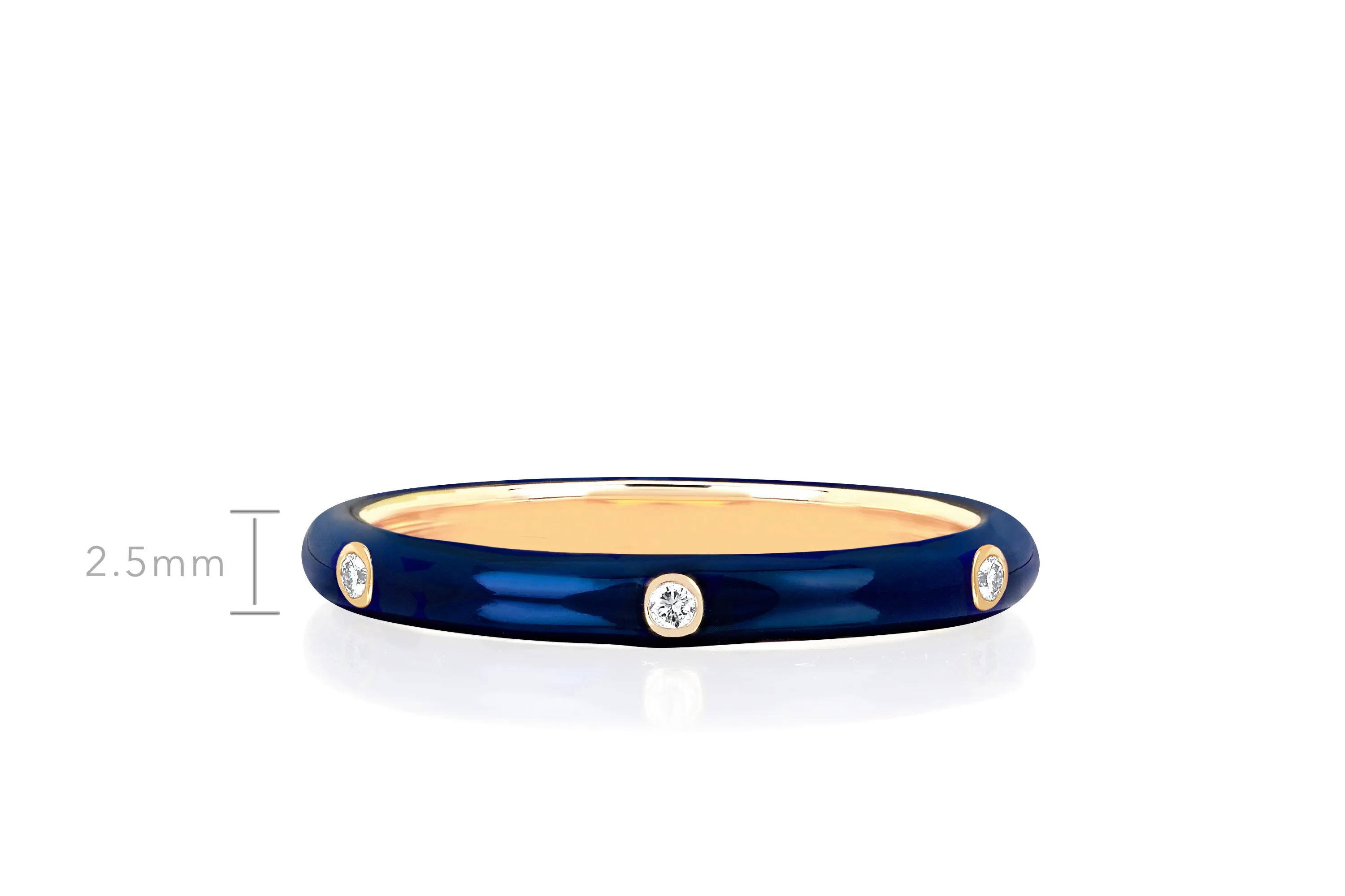 3 Diamond & Navy Enamel Stack Ring sold by EF Collection product image thumbnail 4