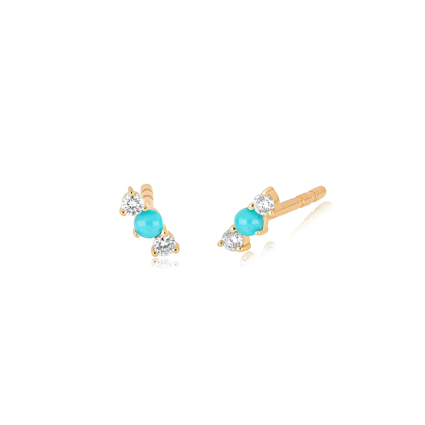 Diamond & Turquoise Bar Stud Earring sold by EF Collection product image thumbnail 3