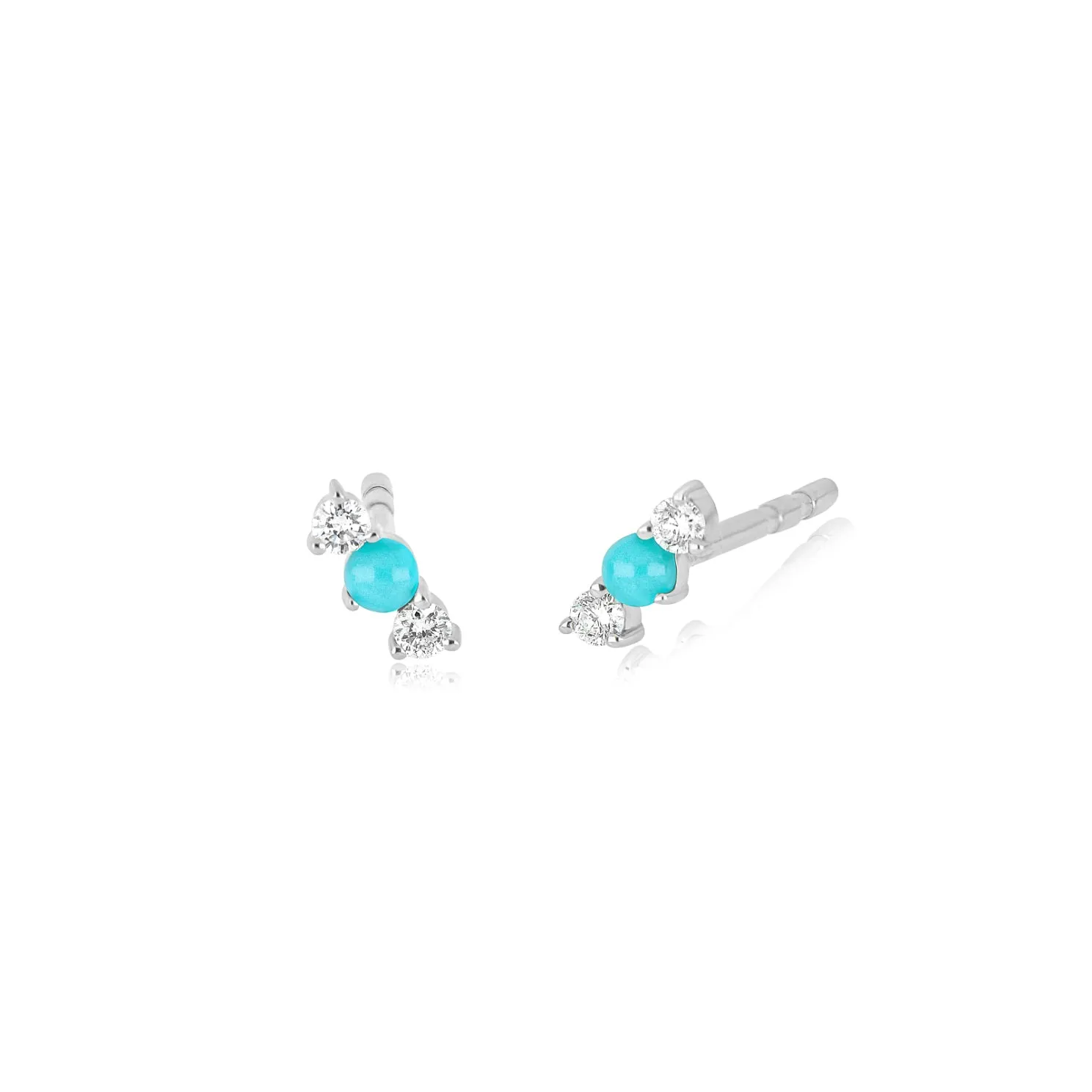 Diamond & Turquoise Bar Stud Earring sold by EF Collection product image thumbnail 4