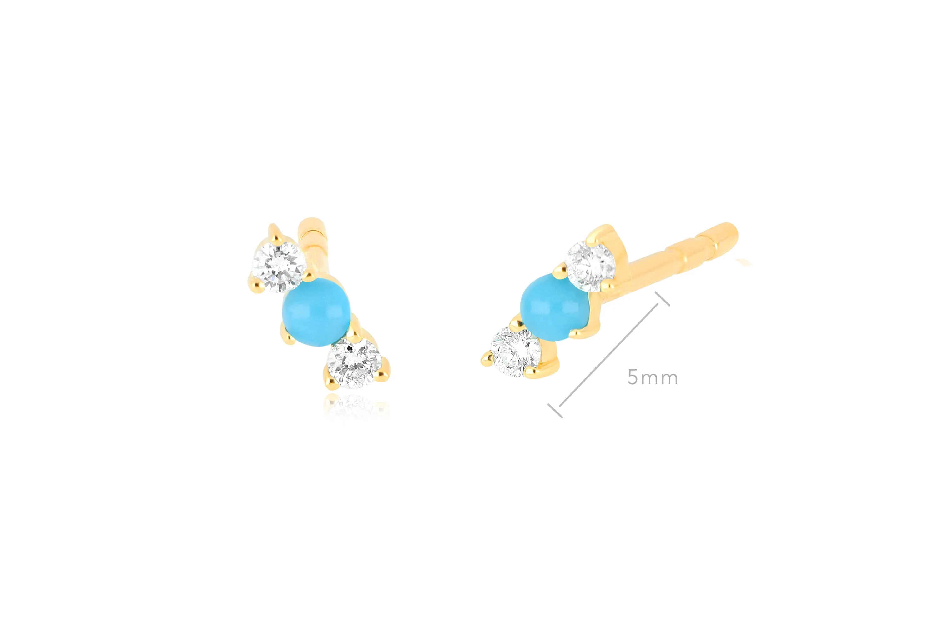 Diamond & Turquoise Bar Stud Earring sold by EF Collection product image thumbnail 5