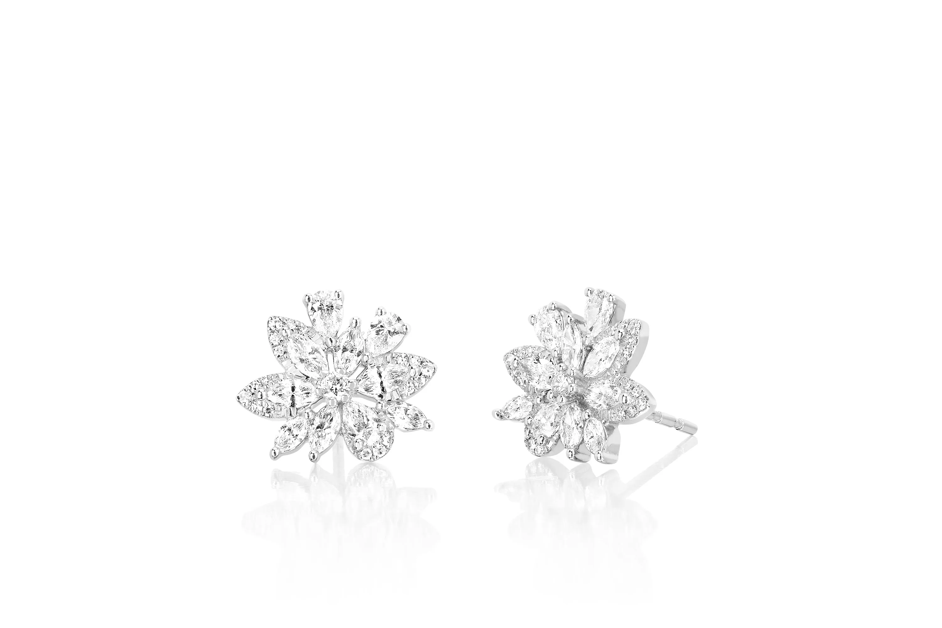 Marquise Diamond Cluster Stud Earrings sold by EF Collection