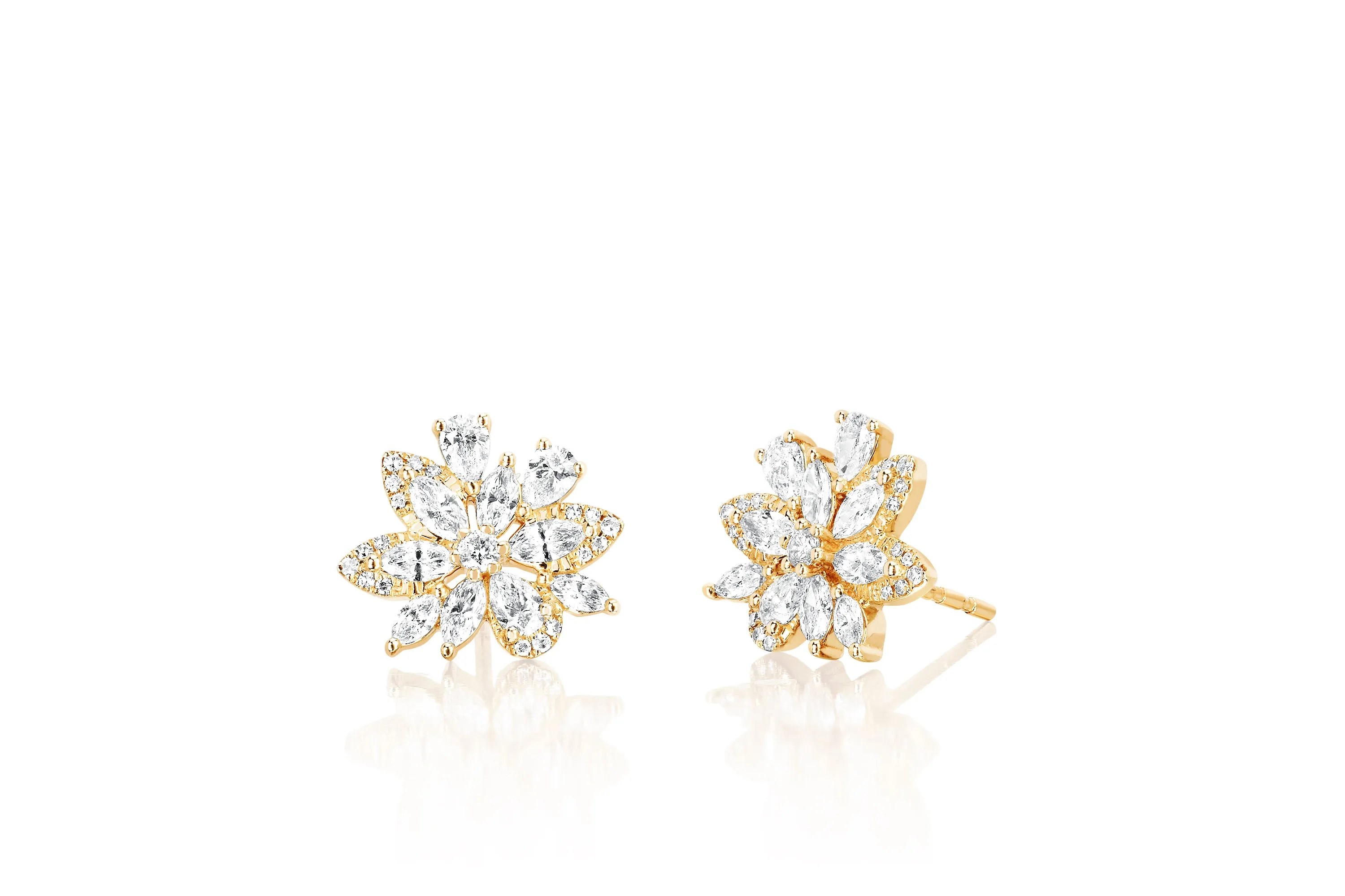 Marquise Diamond Cluster Stud Earrings sold by EF Collection product image thumbnail 3