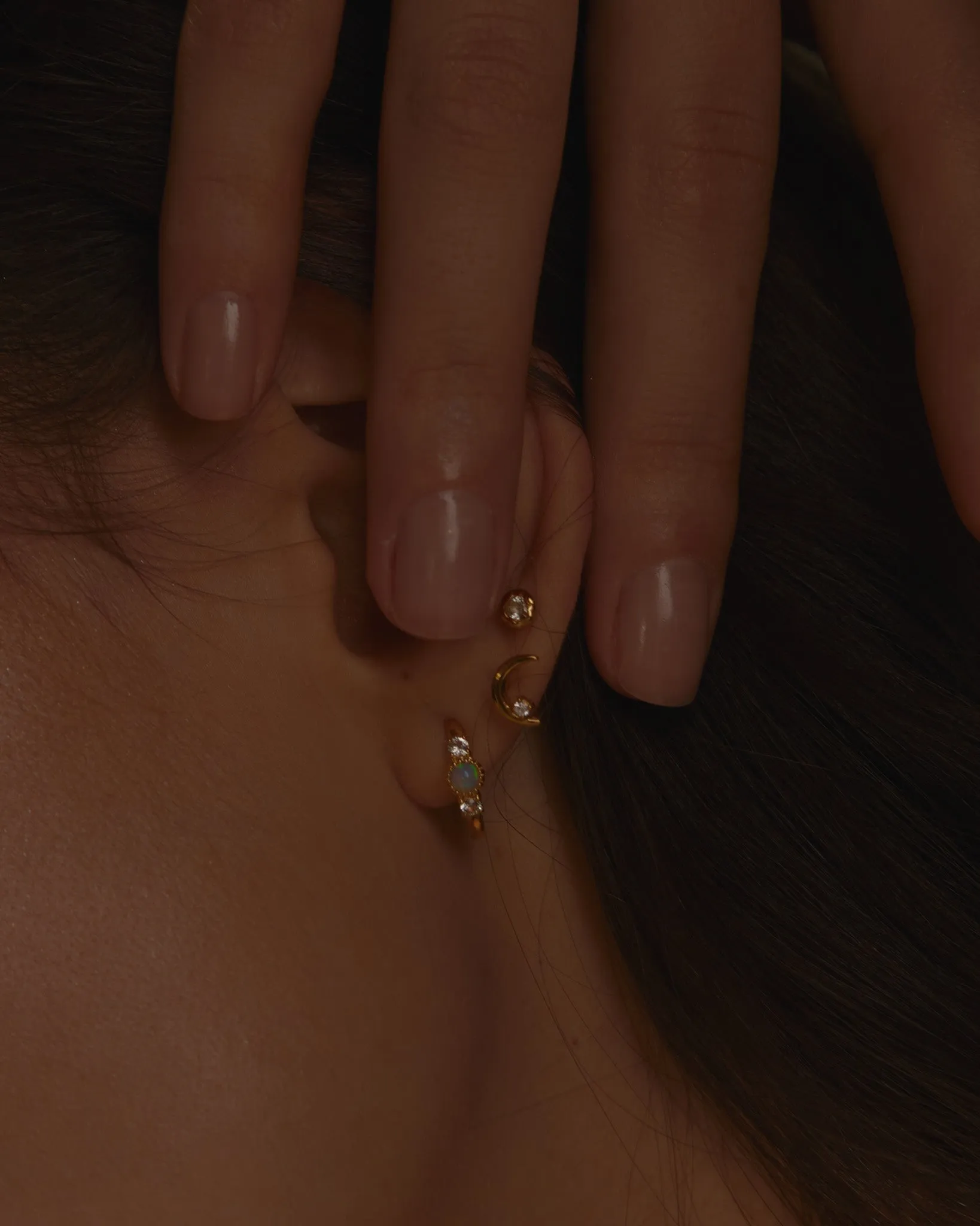 Nebula Opal Hoop sold by Midori Jewelry Co. product image thumbnail 5