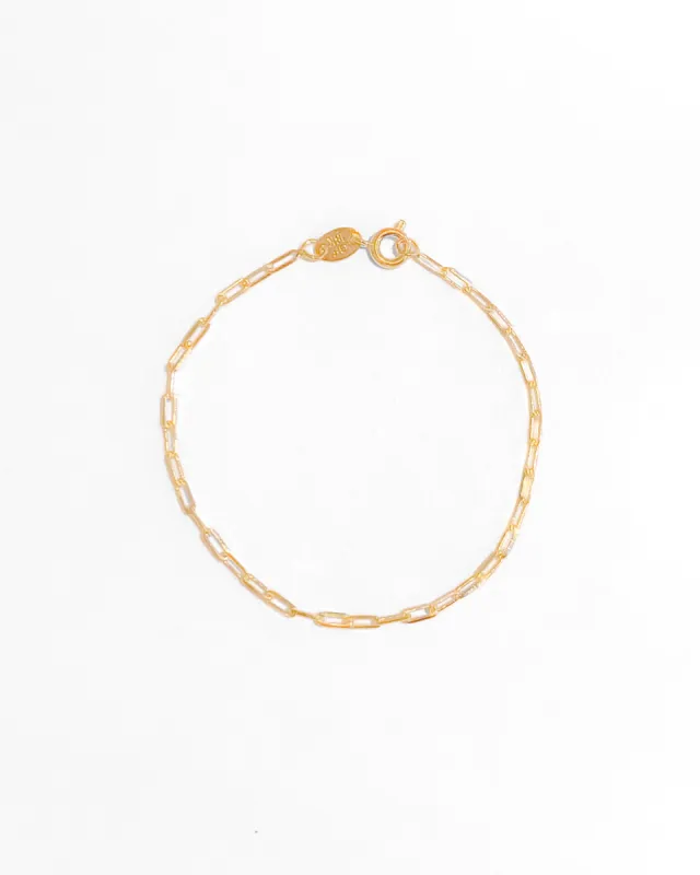 Aubrey Mini Paperclip Chain Bracelet sold by Midori Jewelry Co.