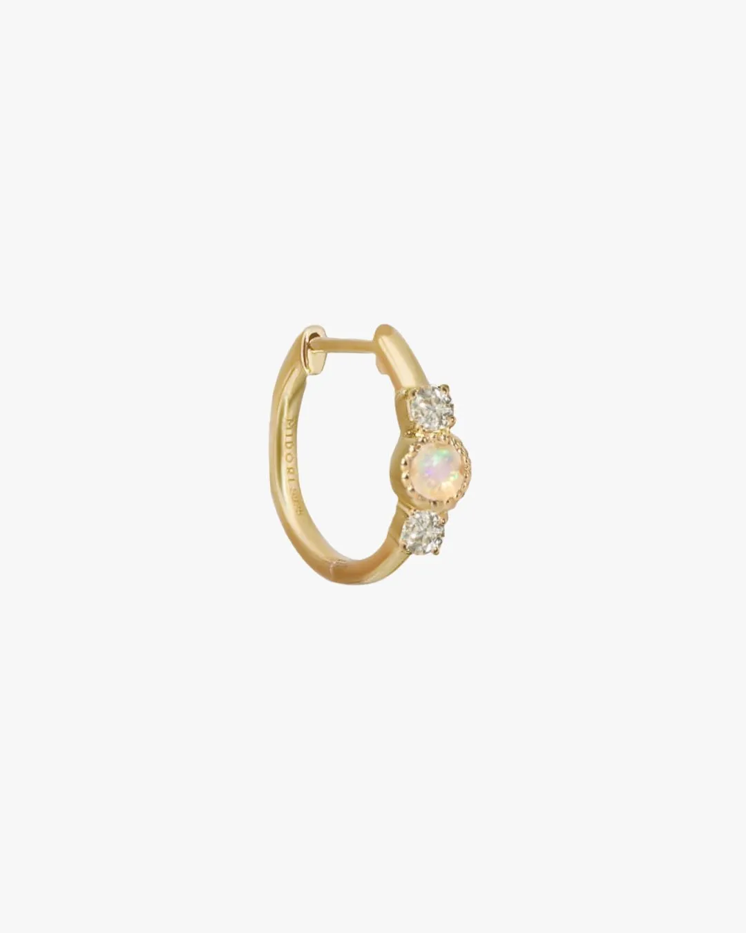 Nebula Opal Hoop sold by Midori Jewelry Co.