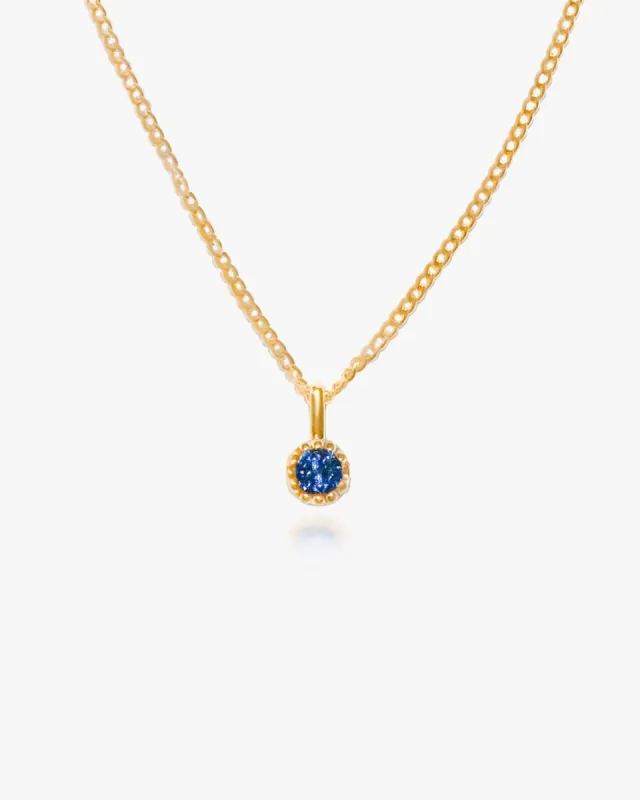 Sapphire Solitaire Necklace sold by Midori Jewelry Co.