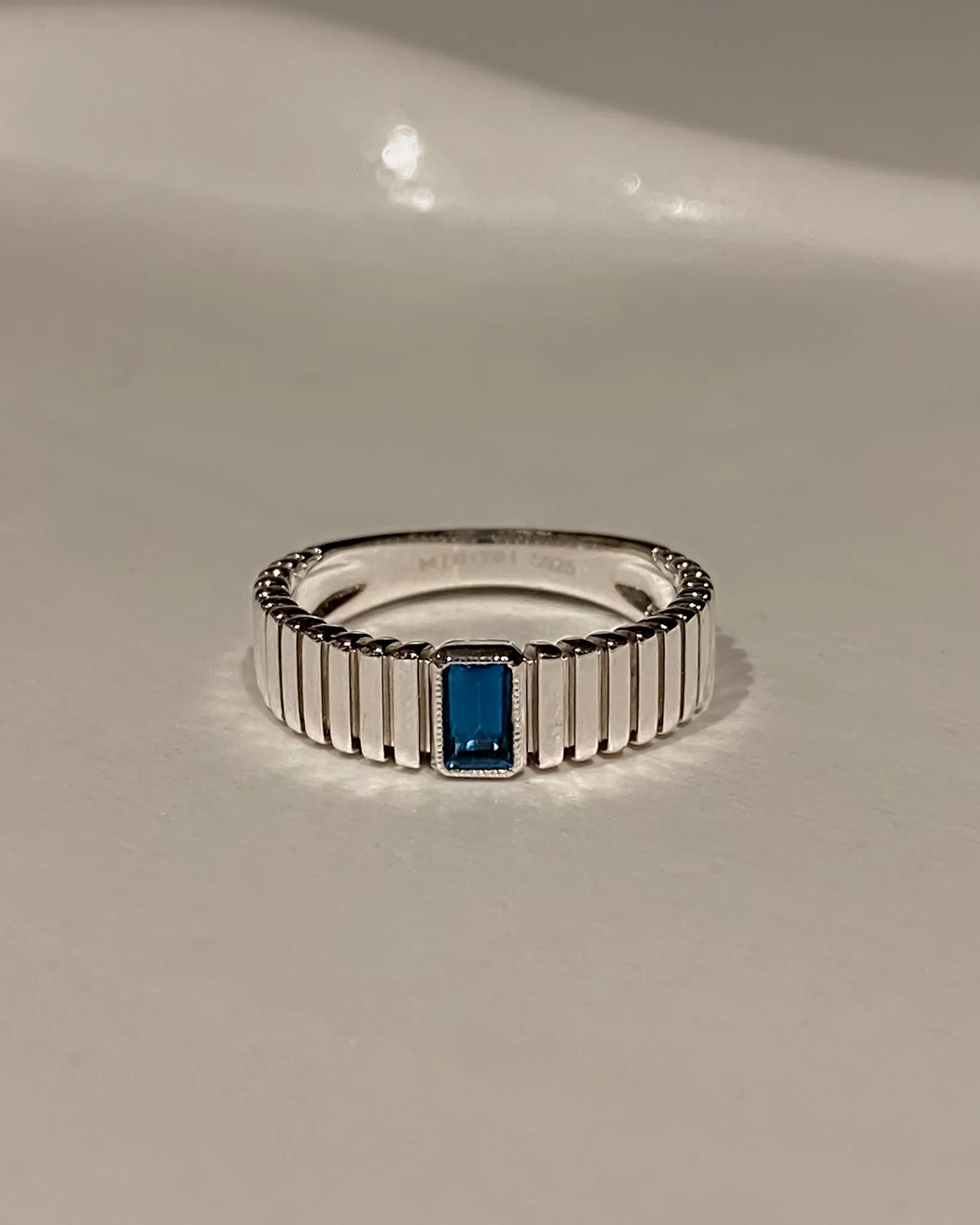 Saturn Ribbed Ring in Silver sold by Midori Jewelry Co. product image thumbnail 5