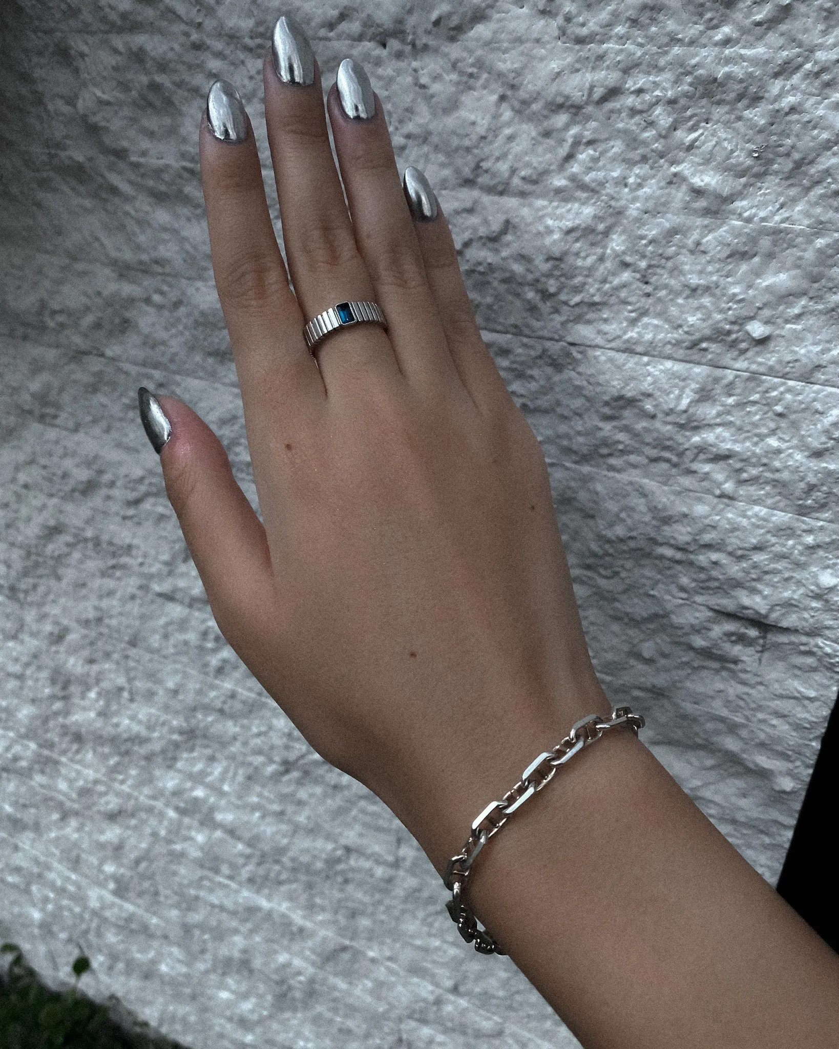 Saturn Ribbed Ring in Silver sold by Midori Jewelry Co. product image thumbnail 2
