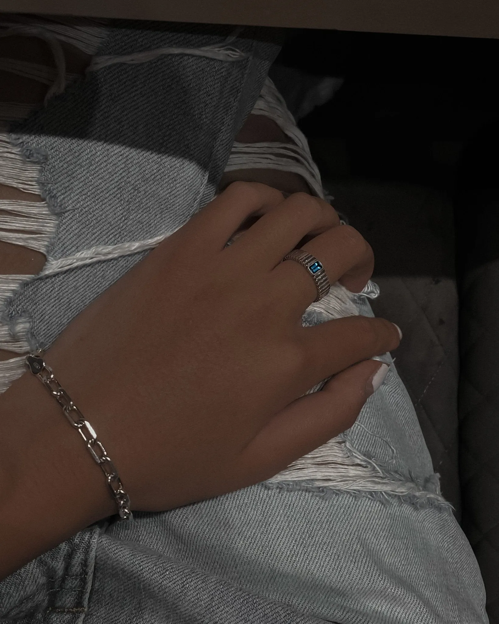 Saturn Ribbed Ring in Silver sold by Midori Jewelry Co. product image thumbnail 3