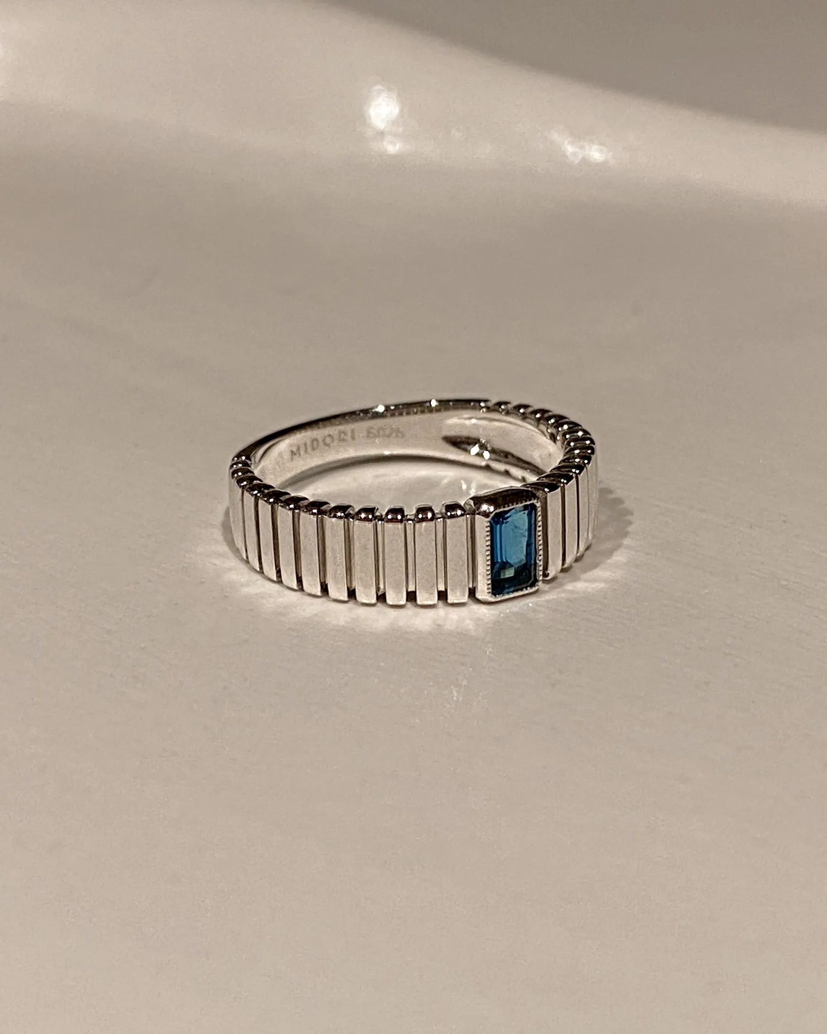 Saturn Ribbed Ring in Silver sold by Midori Jewelry Co. product image thumbnail 4