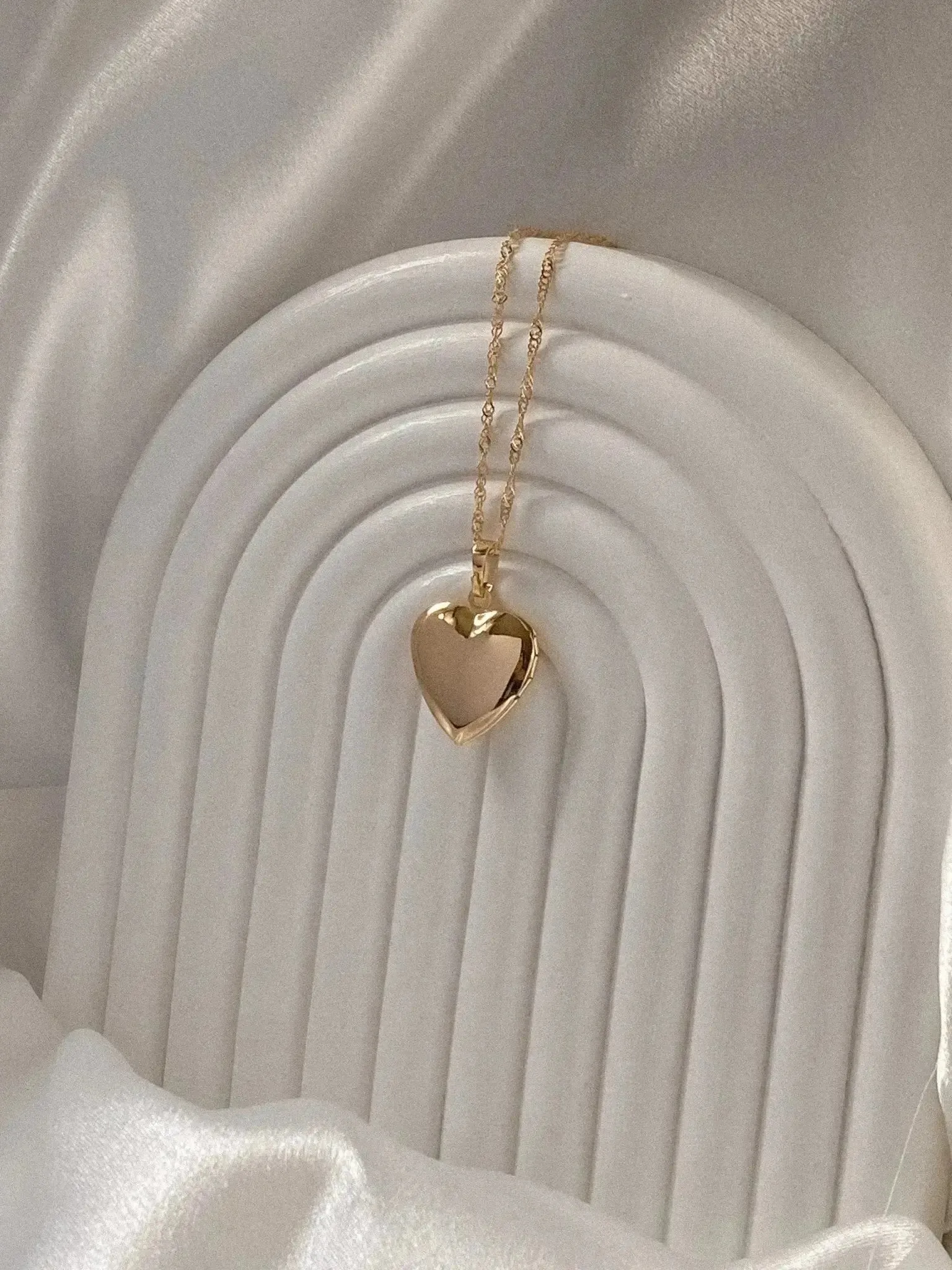 Aiko Heart Locket Necklace sold by Midori Jewelry Co. product image thumbnail 2