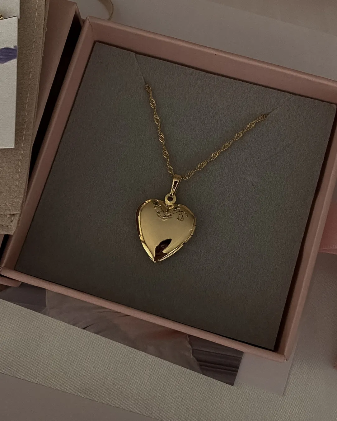 Aiko Heart Locket Necklace sold by Midori Jewelry Co. product image thumbnail 4