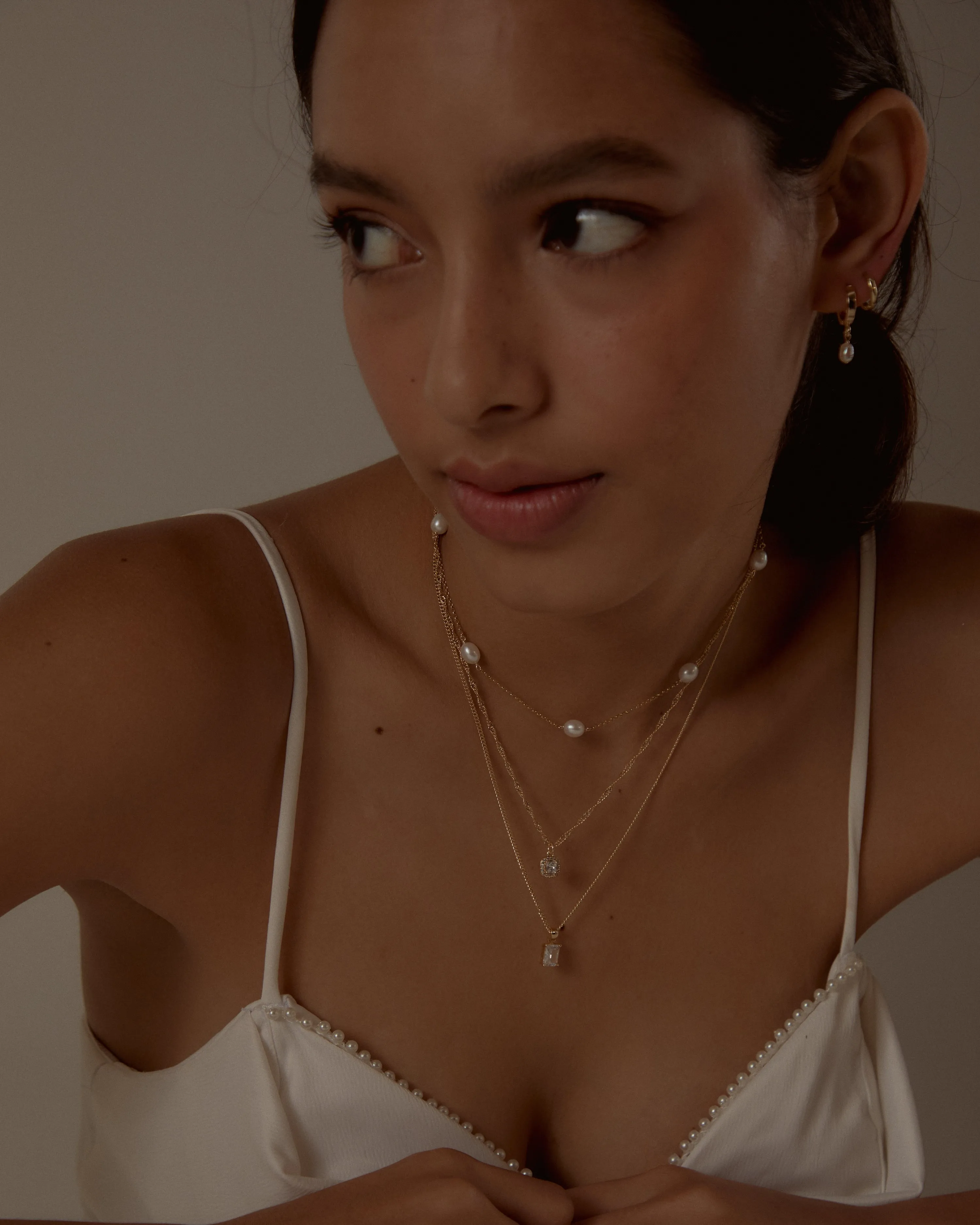 Elia Petite Pearl Hoops sold by Midori Jewelry Co. product image thumbnail 3