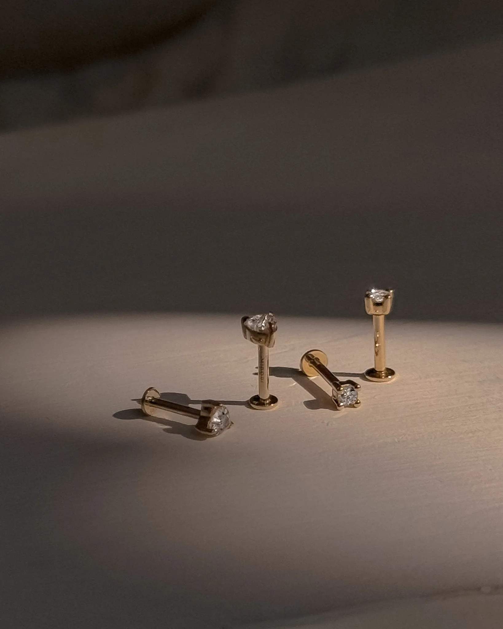 Petit Diamond Cartilage Flatback Stud in 14k Gold sold by Midori Jewelry Co. product image thumbnail 4