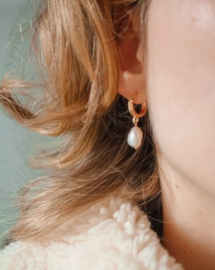 Renée Pearl Hoops sold by Midori Jewelry Co. product image thumbnail 2