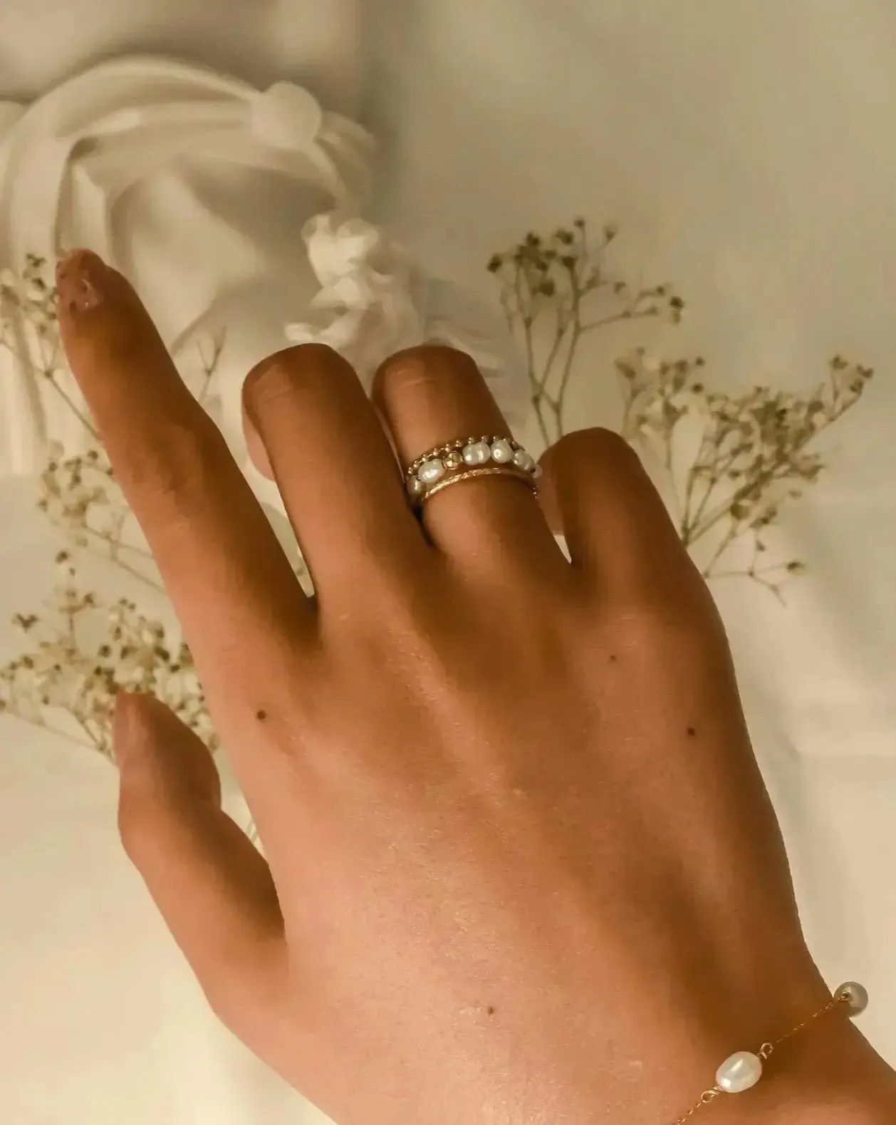 Adara Pearl Ring Set sold by Midori Jewelry Co. product image thumbnail 5