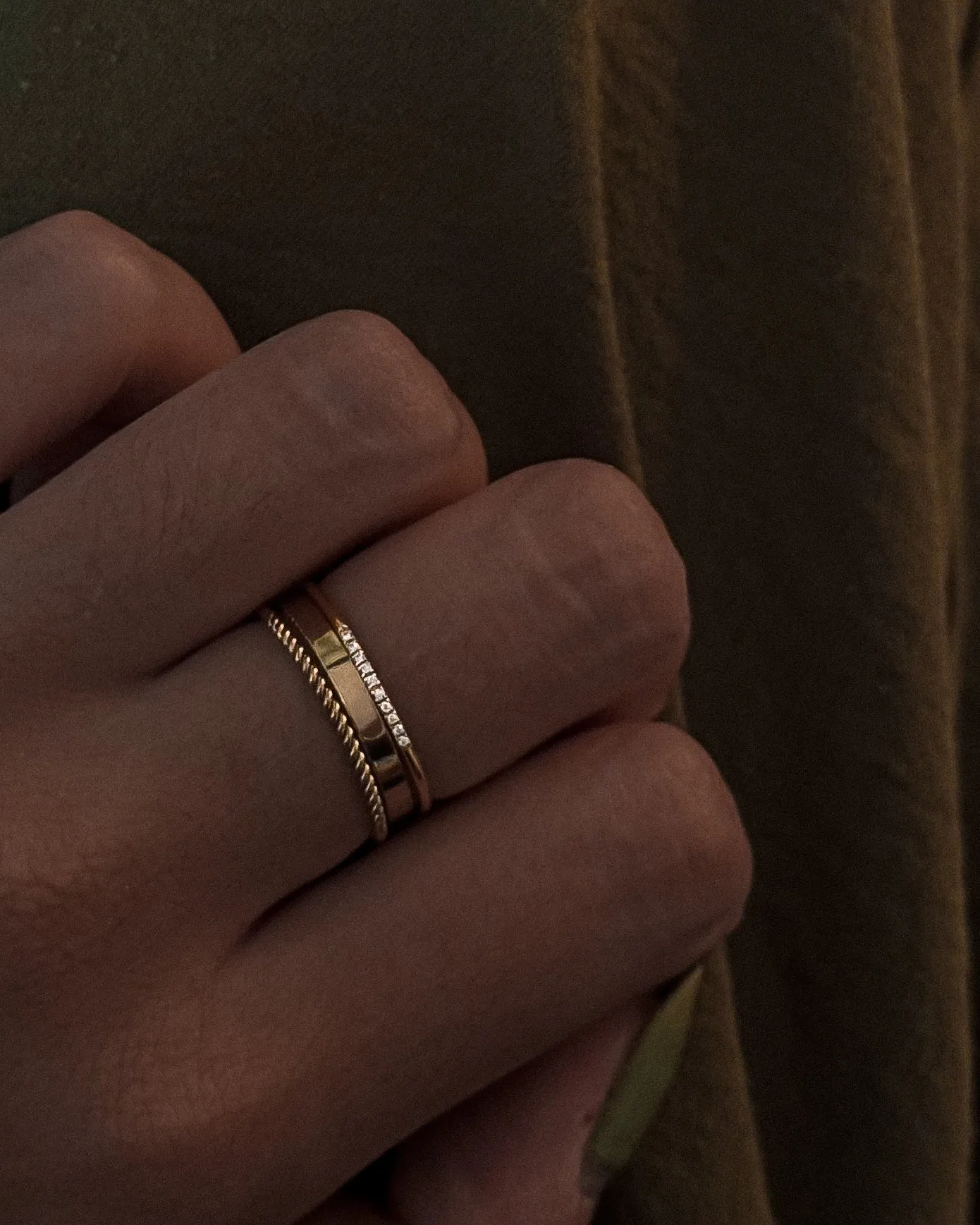 Half Pavé Band Ring sold by Midori Jewelry Co. product image thumbnail 2