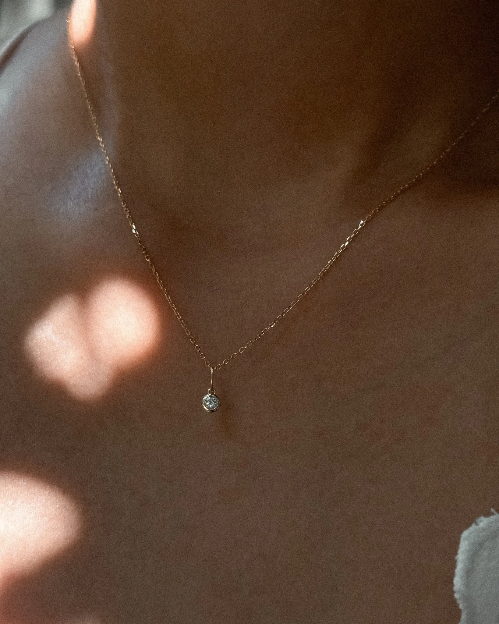 Round Diamond Charm Necklace in 14k Gold sold by Midori Jewelry Co. product image thumbnail 4