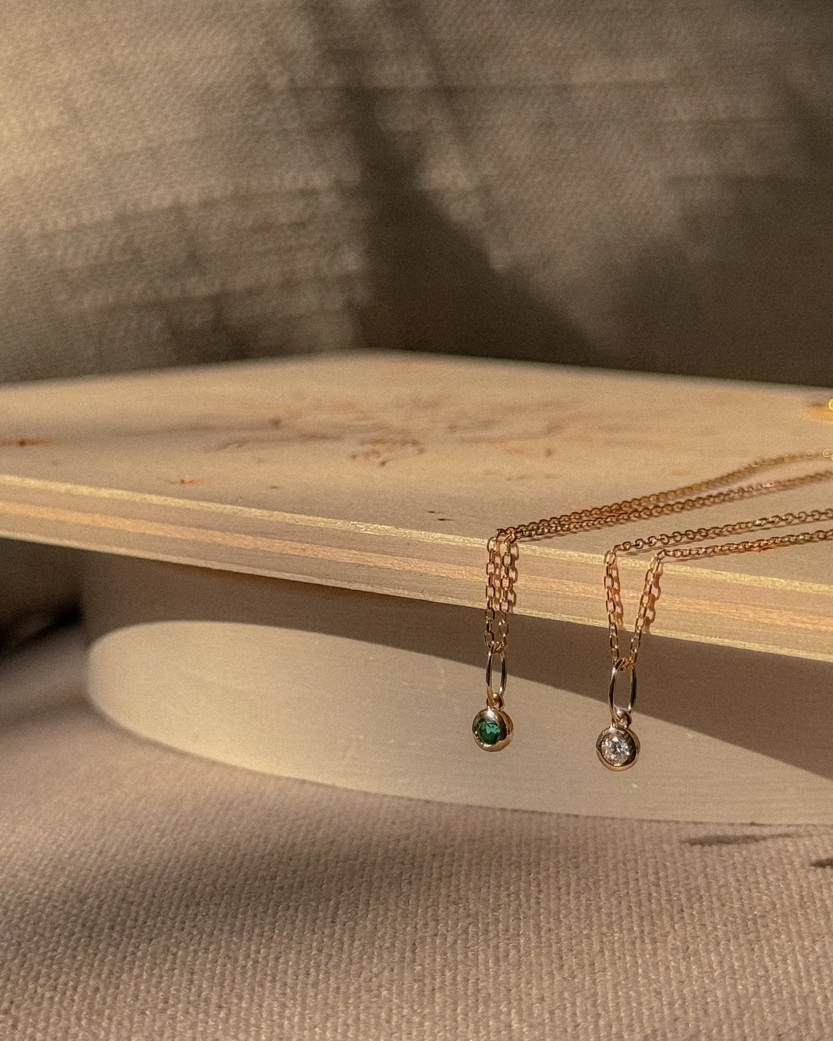 Round Diamond Charm Necklace in 14k Gold sold by Midori Jewelry Co. product image thumbnail 5