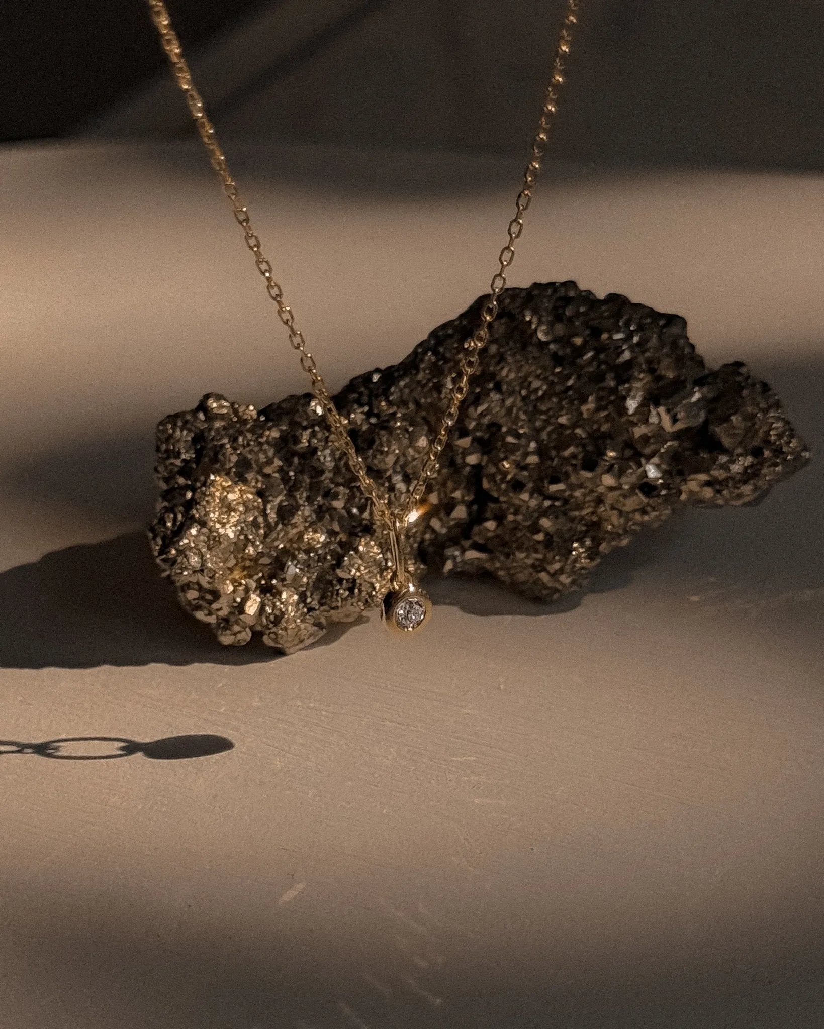 Round Diamond Charm Necklace in 14k Gold sold by Midori Jewelry Co. product image thumbnail 2