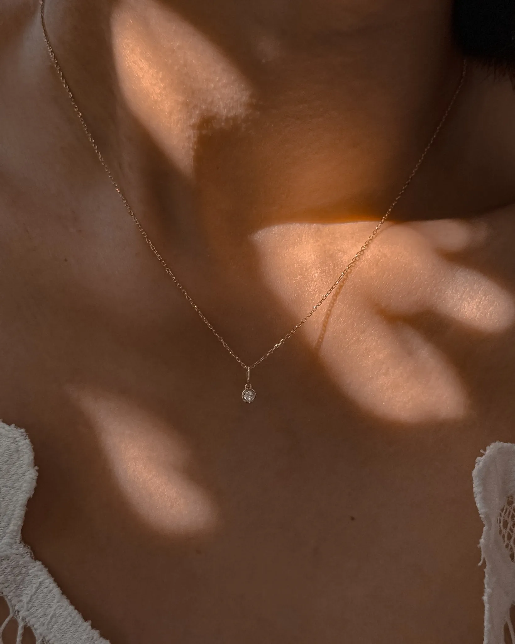 Round Diamond Charm Necklace in 14k Gold sold by Midori Jewelry Co. product image thumbnail 3