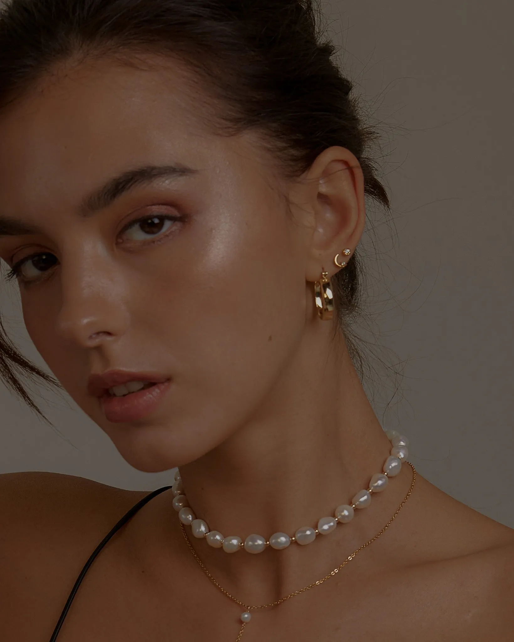 Crescent Moon Stud sold by Midori Jewelry Co. product image thumbnail 3