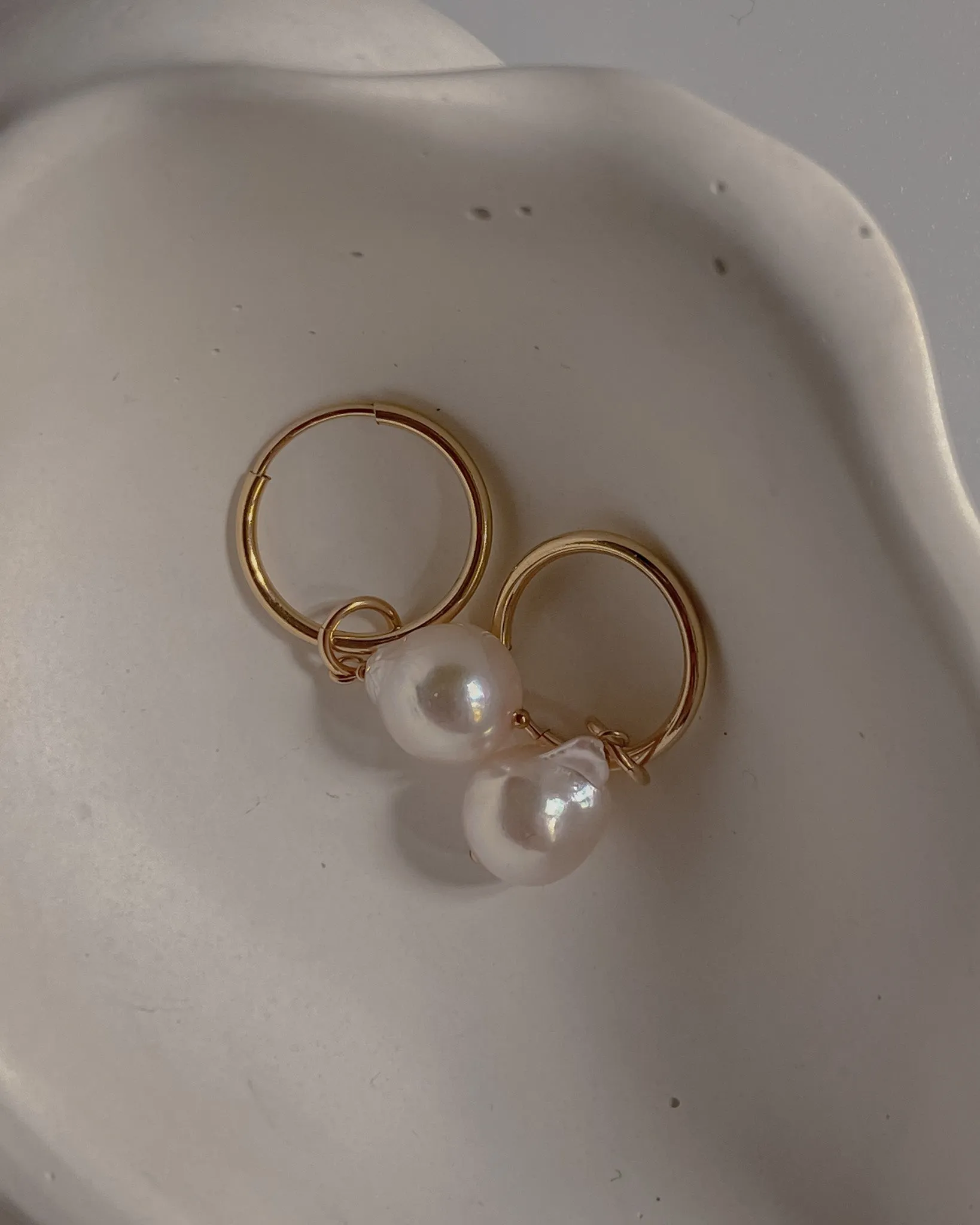 Akoya Pearl Hoop Earrings sold by Midori Jewelry Co. product image thumbnail 2