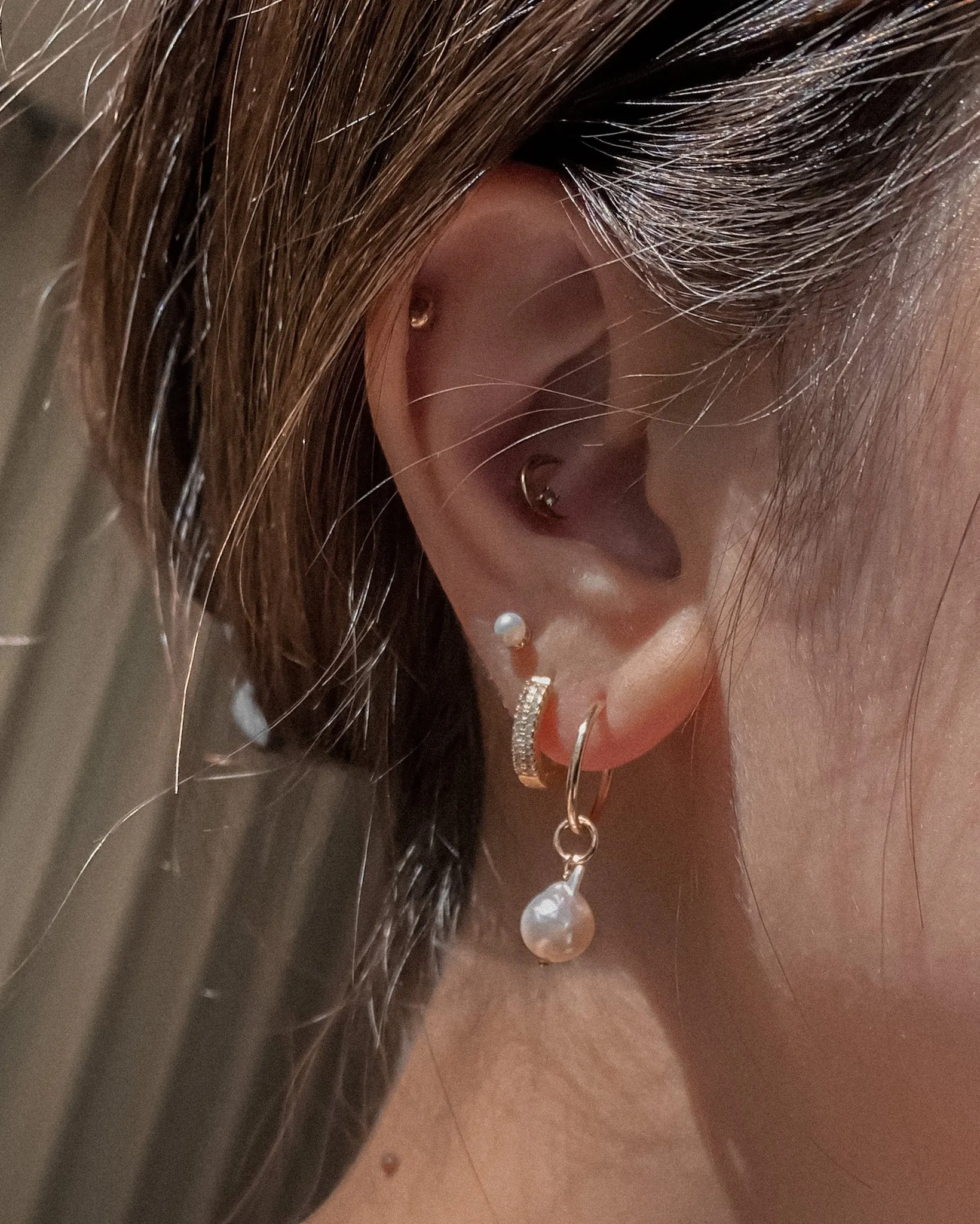 Akoya Pearl Hoop Earrings sold by Midori Jewelry Co. product image thumbnail 4