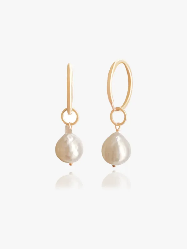 Akoya Pearl Hoop Earrings sold by Midori Jewelry Co.