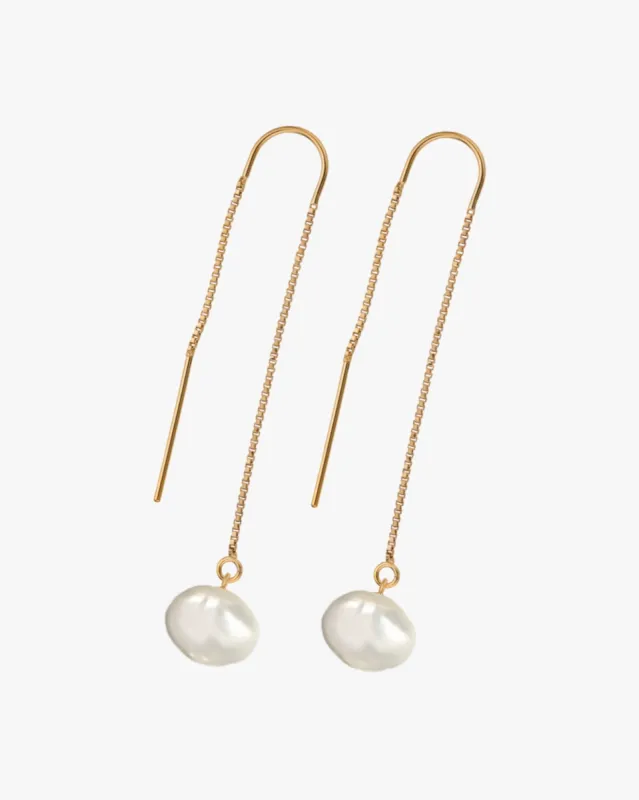 Giovanna Pearl Threader Earrings sold by Midori Jewelry Co.