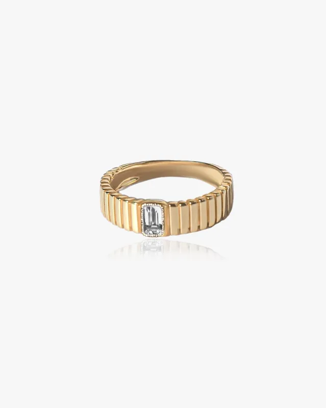Venus Ribbed Ring in 9k sold by Midori Jewelry Co.