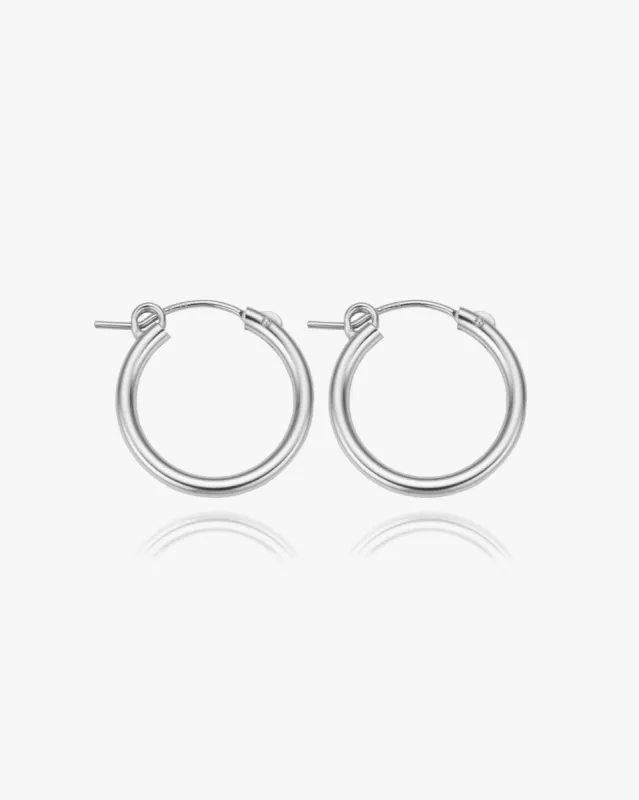 Essential Medium Hoops in Silver sold by Midori Jewelry Co.