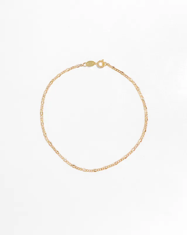 Figaro Chain Anklet sold by Midori Jewelry Co.