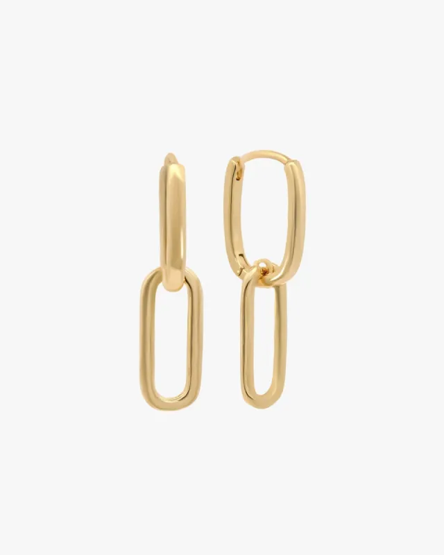 Esmée Oblong Link Hoops sold by Midori Jewelry Co.