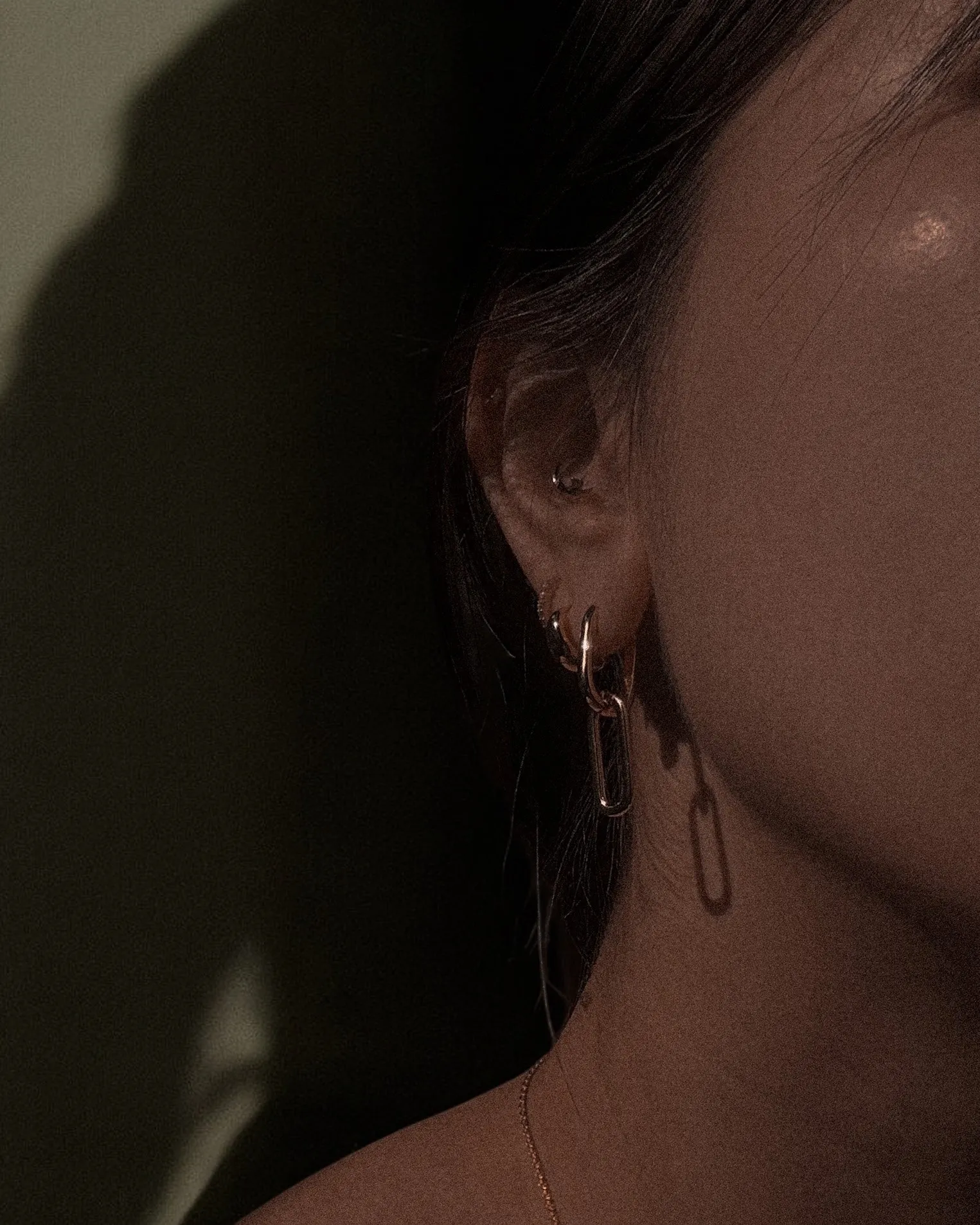 Esmée Oblong Link Hoops sold by Midori Jewelry Co. product image thumbnail 2