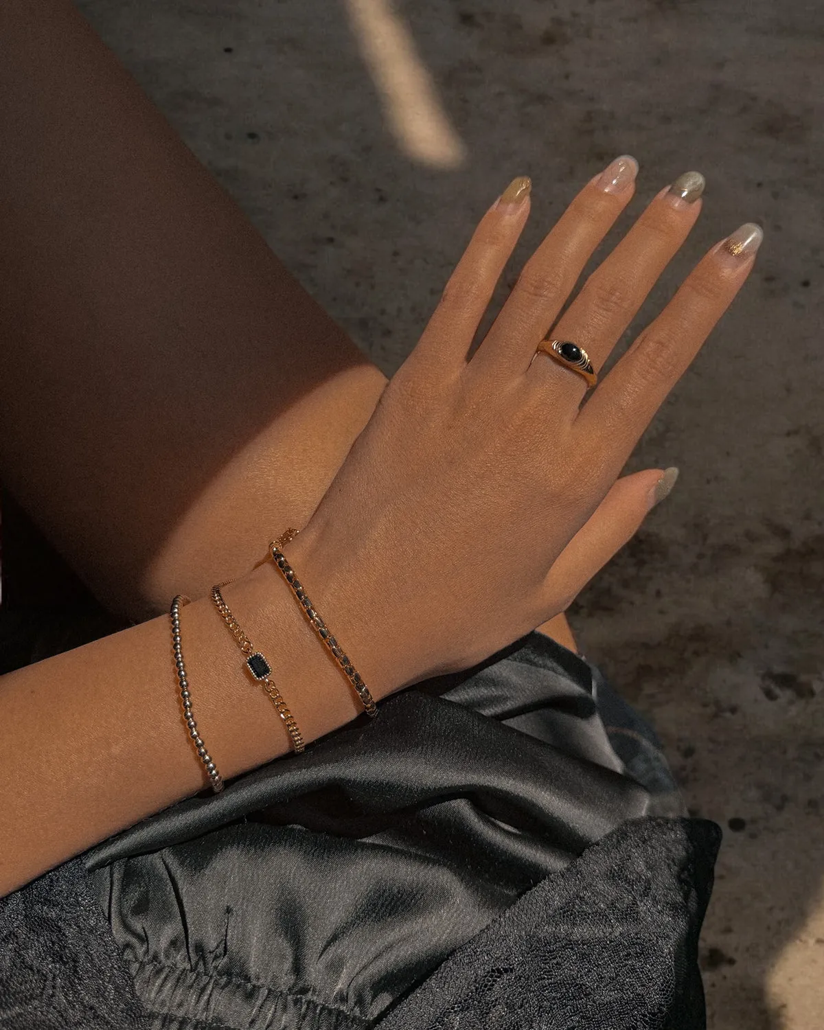 Harlow Onyx Choker & Bracelet Set sold by Midori Jewelry Co. product image thumbnail 5