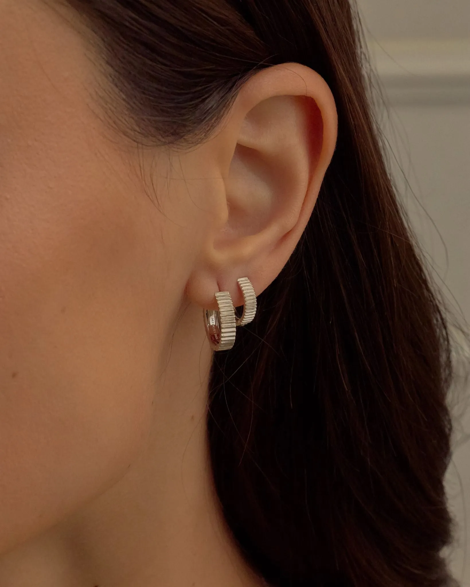 Mantra Small Hoops sold by Midori Jewelry Co. product image thumbnail 2