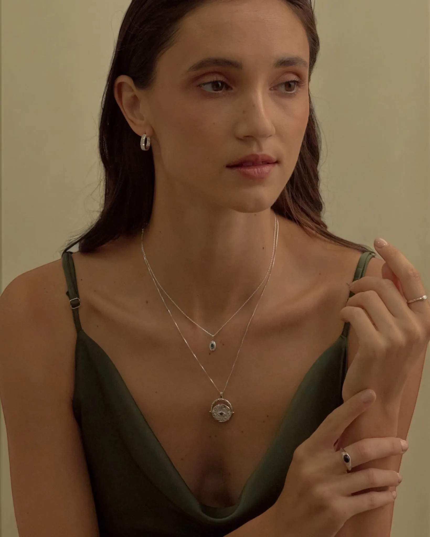 Mantra Medium Hoops sold by Midori Jewelry Co. product image thumbnail 4