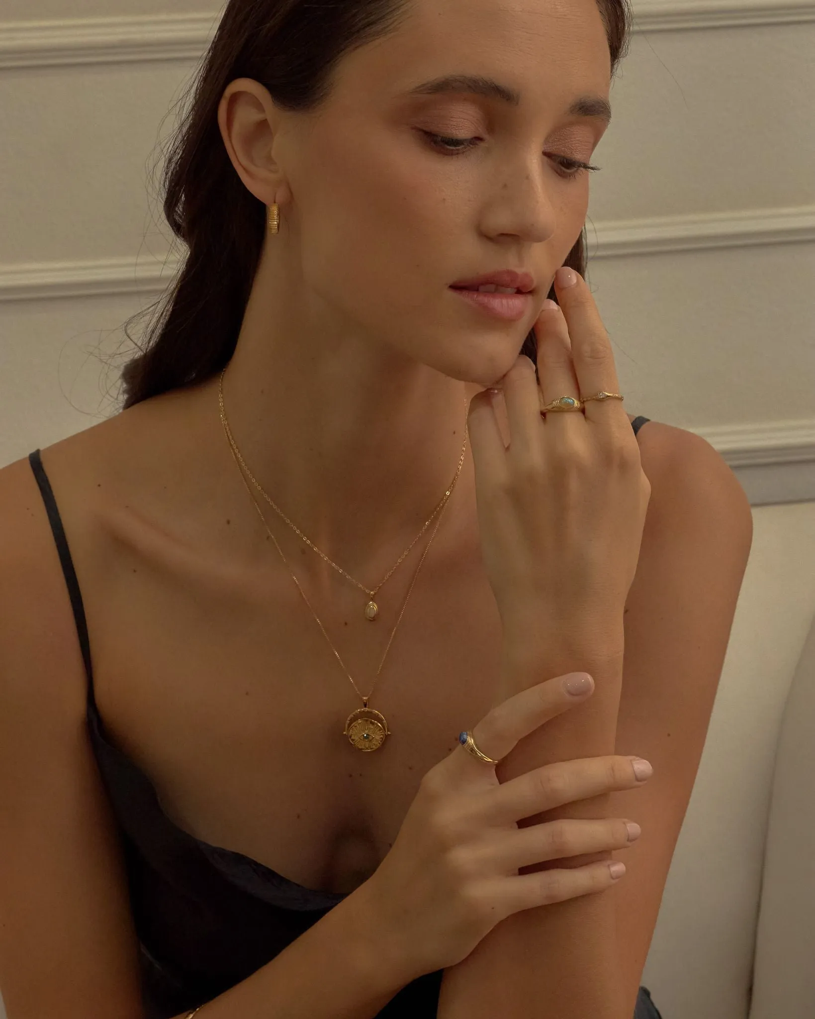 Mantra Medium Hoops sold by Midori Jewelry Co. product image thumbnail 4