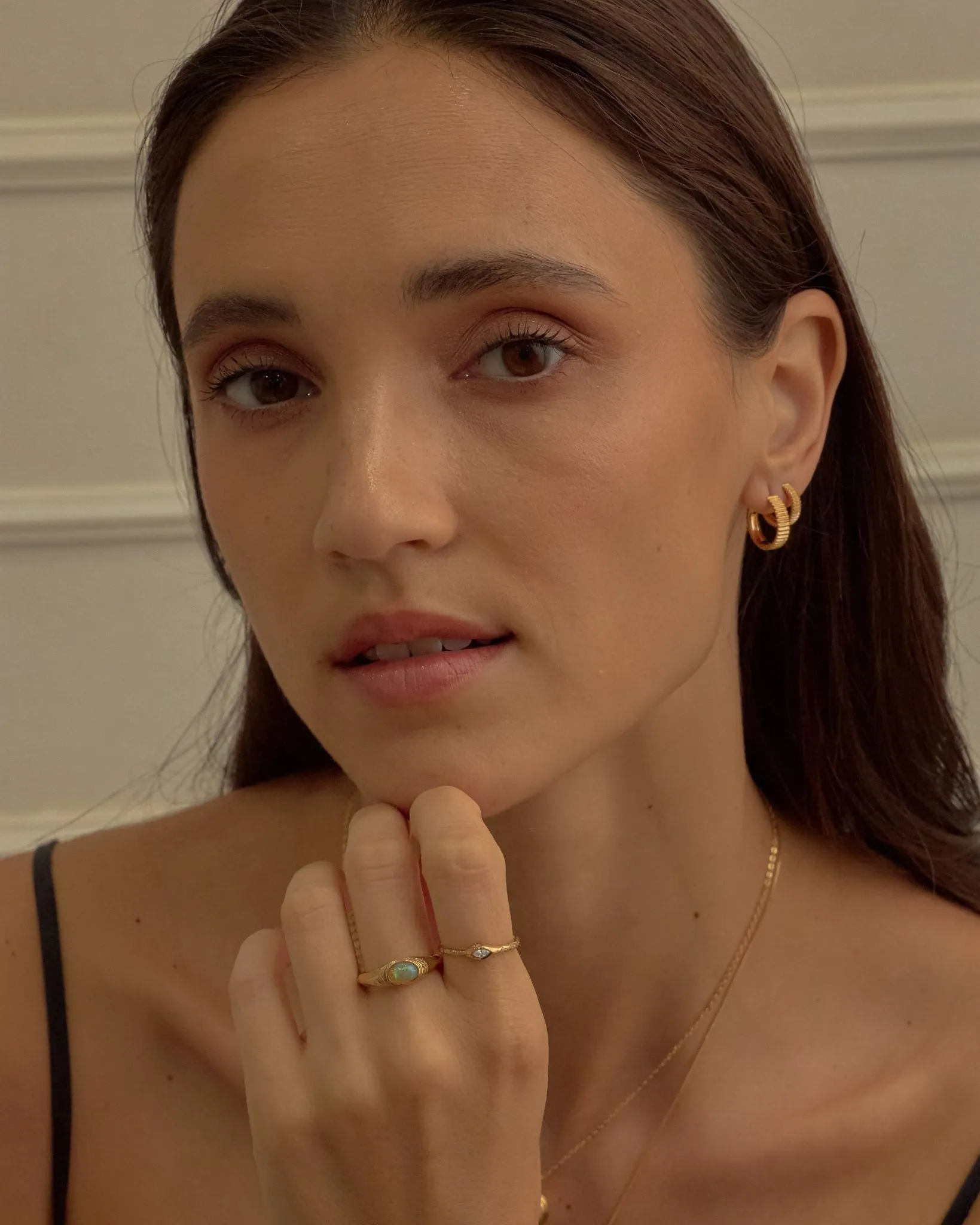 Mantra Small Hoops sold by Midori Jewelry Co. product image thumbnail 2